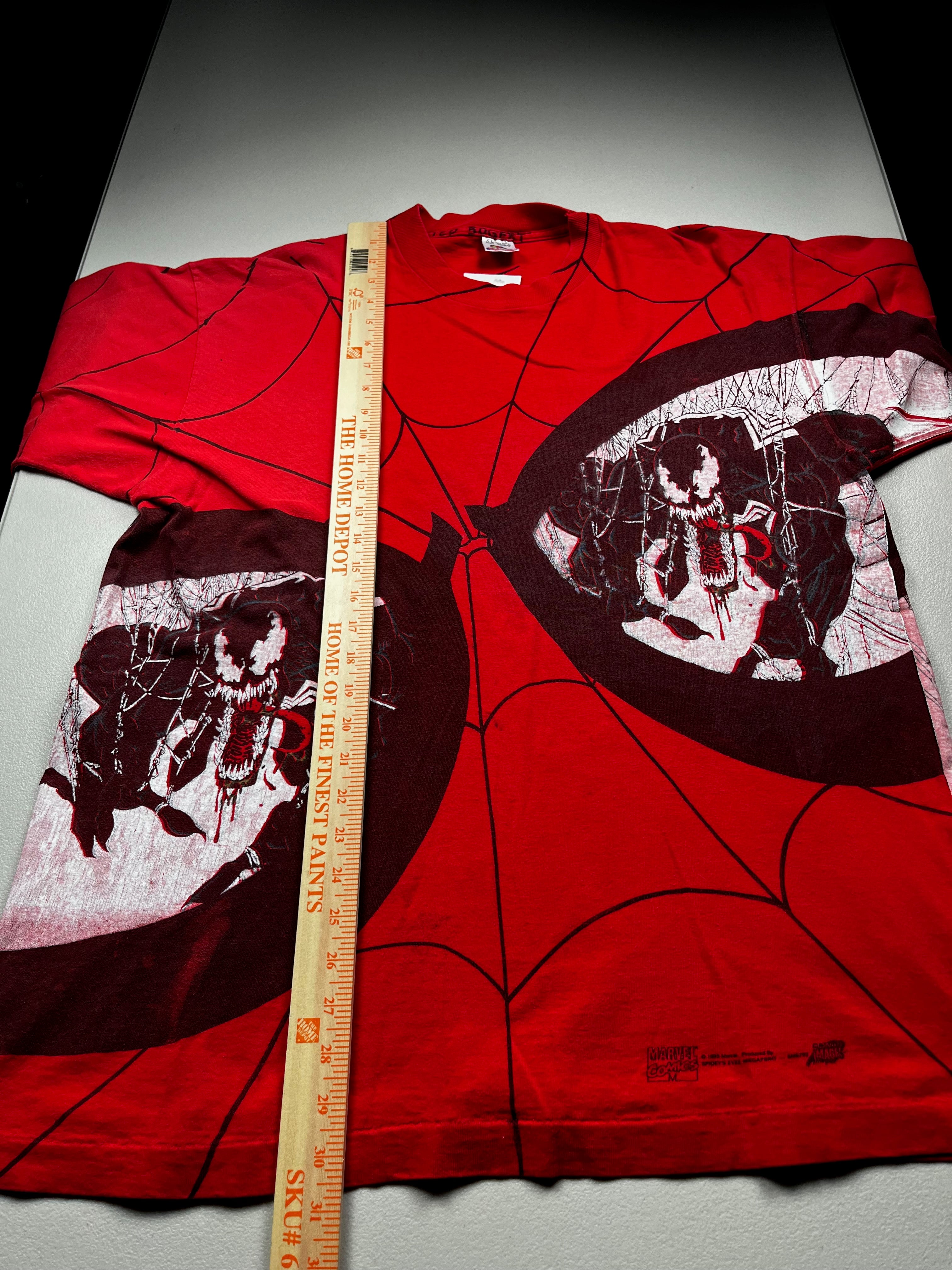 Vintage 1993 Marvel Spider-Man Venom All Over Print T-Shirt