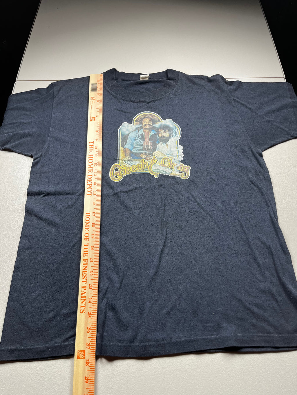 Vintage 70s Cheech and Chong Comedy Graphic T-Shirt Black
