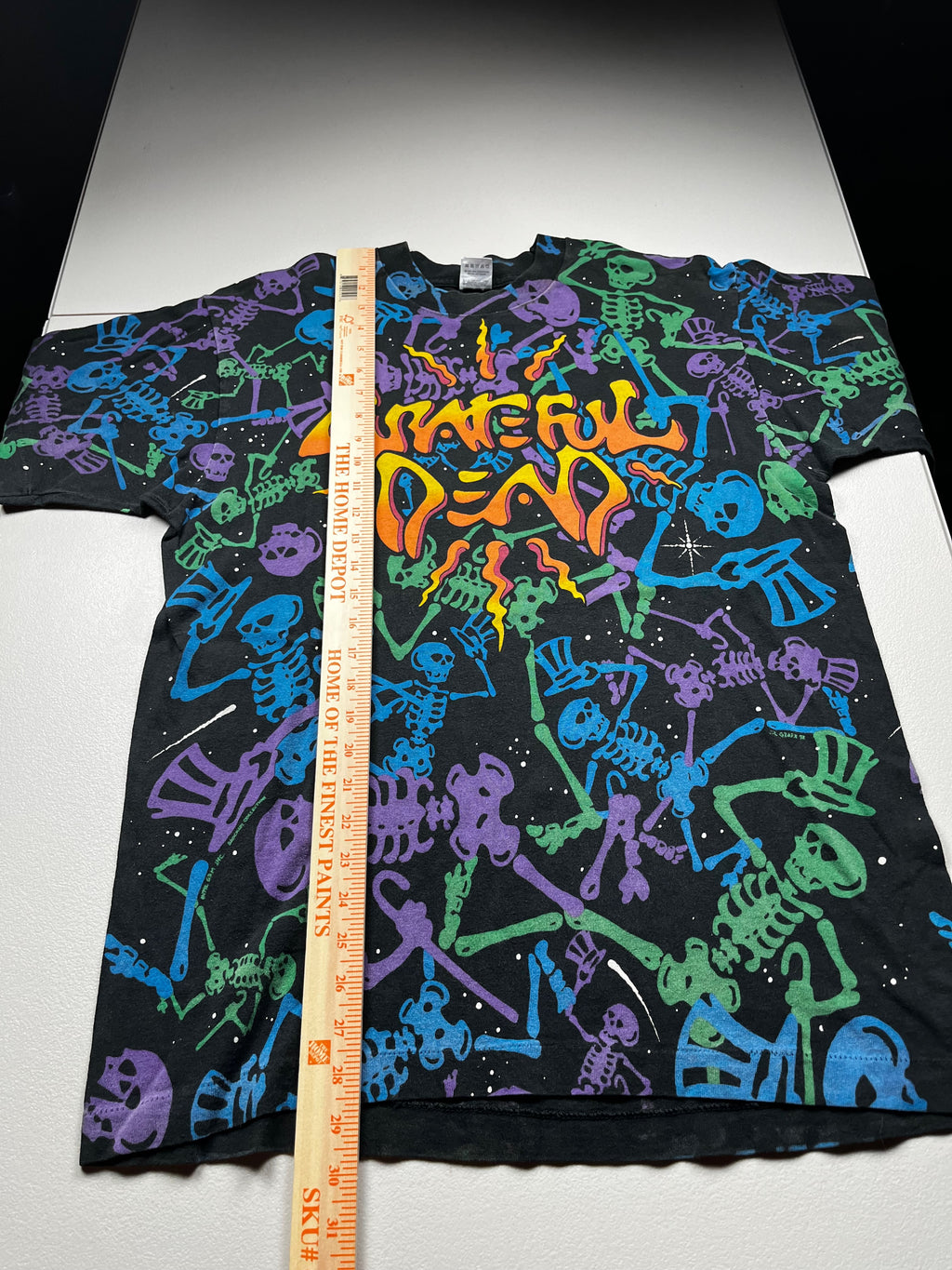 Vintage 1993 Grateful Dead Dancing Skeletons All Over Print T-Shirt