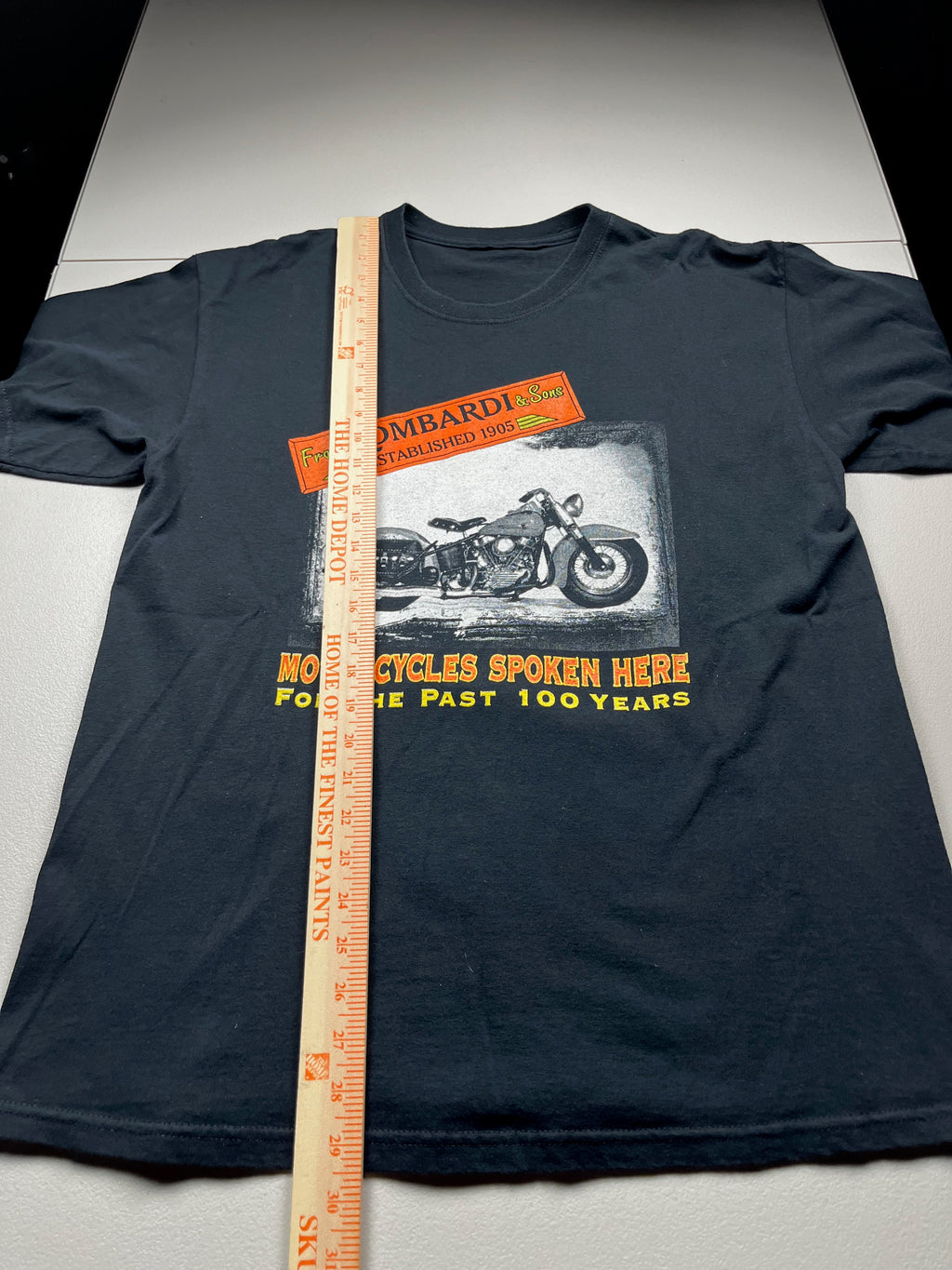 Vintage Frank Lombardi & Sons Motorcycle T-Shirt Black