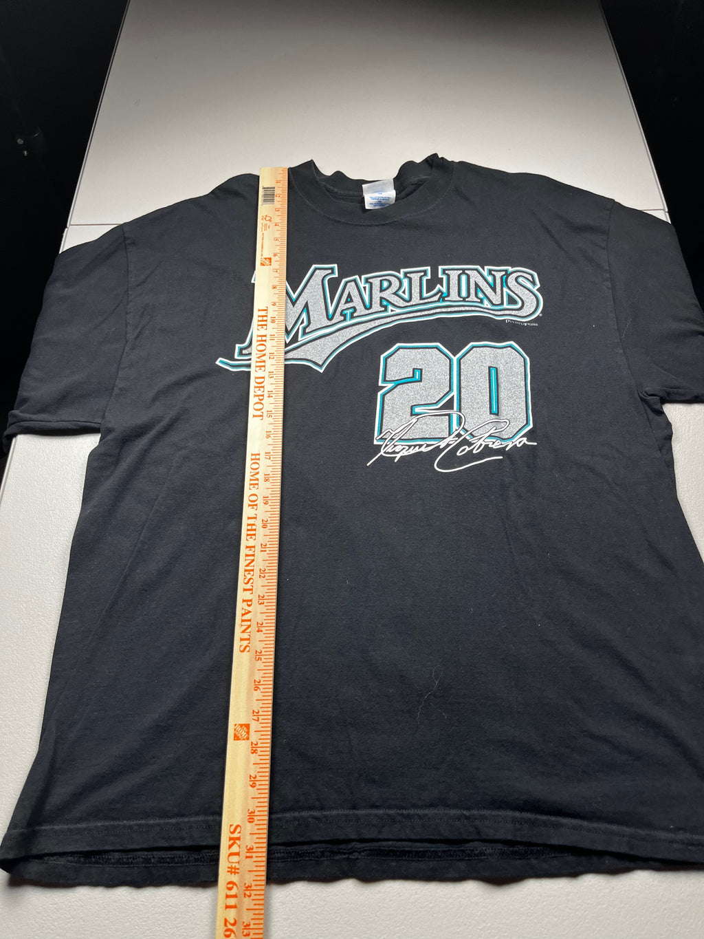 Vintage Florida Marlins Miguel Cabrera #20 T-Shirt Black