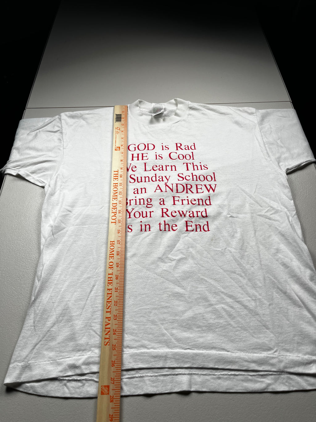 Vintage God is Rad Sunday School Graphic T-Shirt White