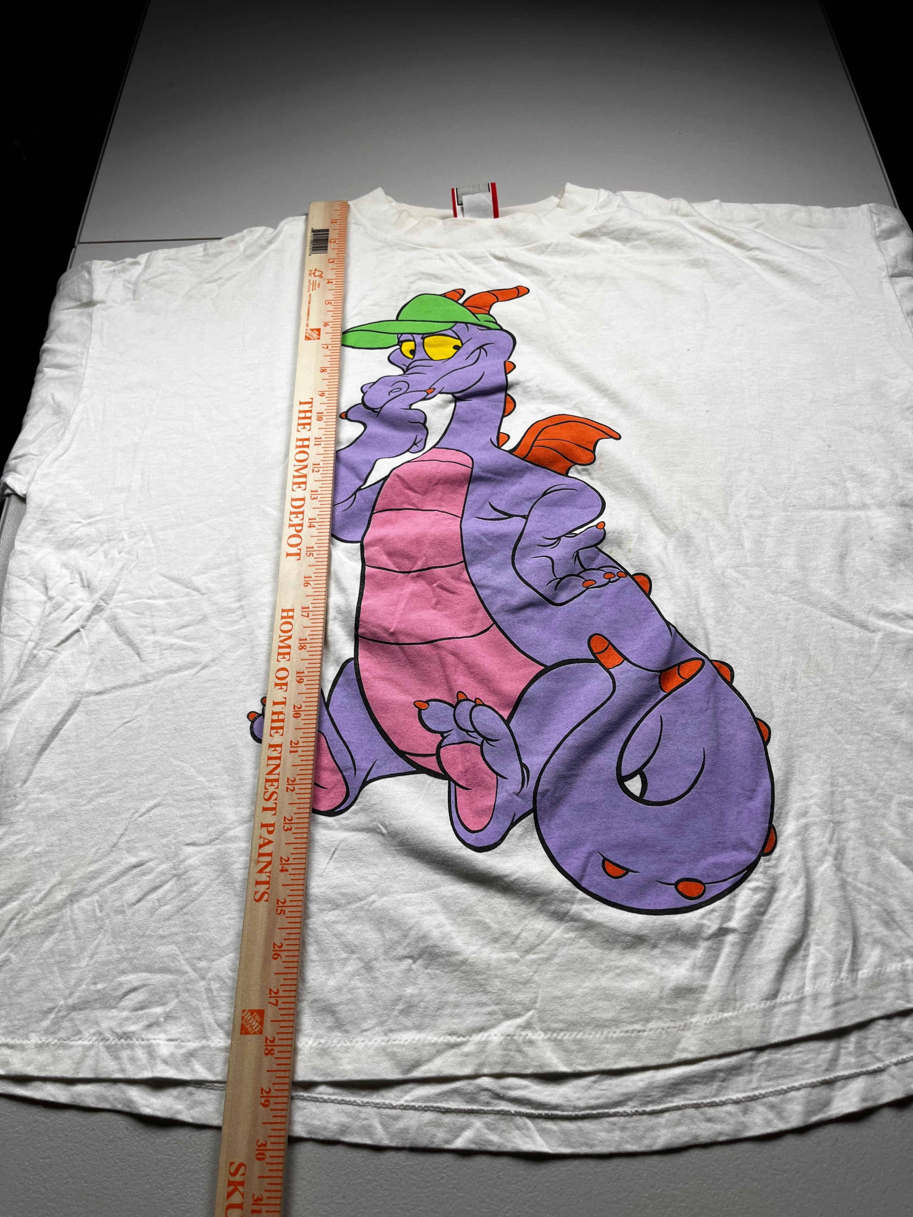 Vintage Disney Epcot Figment Dragon Character Graphic T-Shirt White