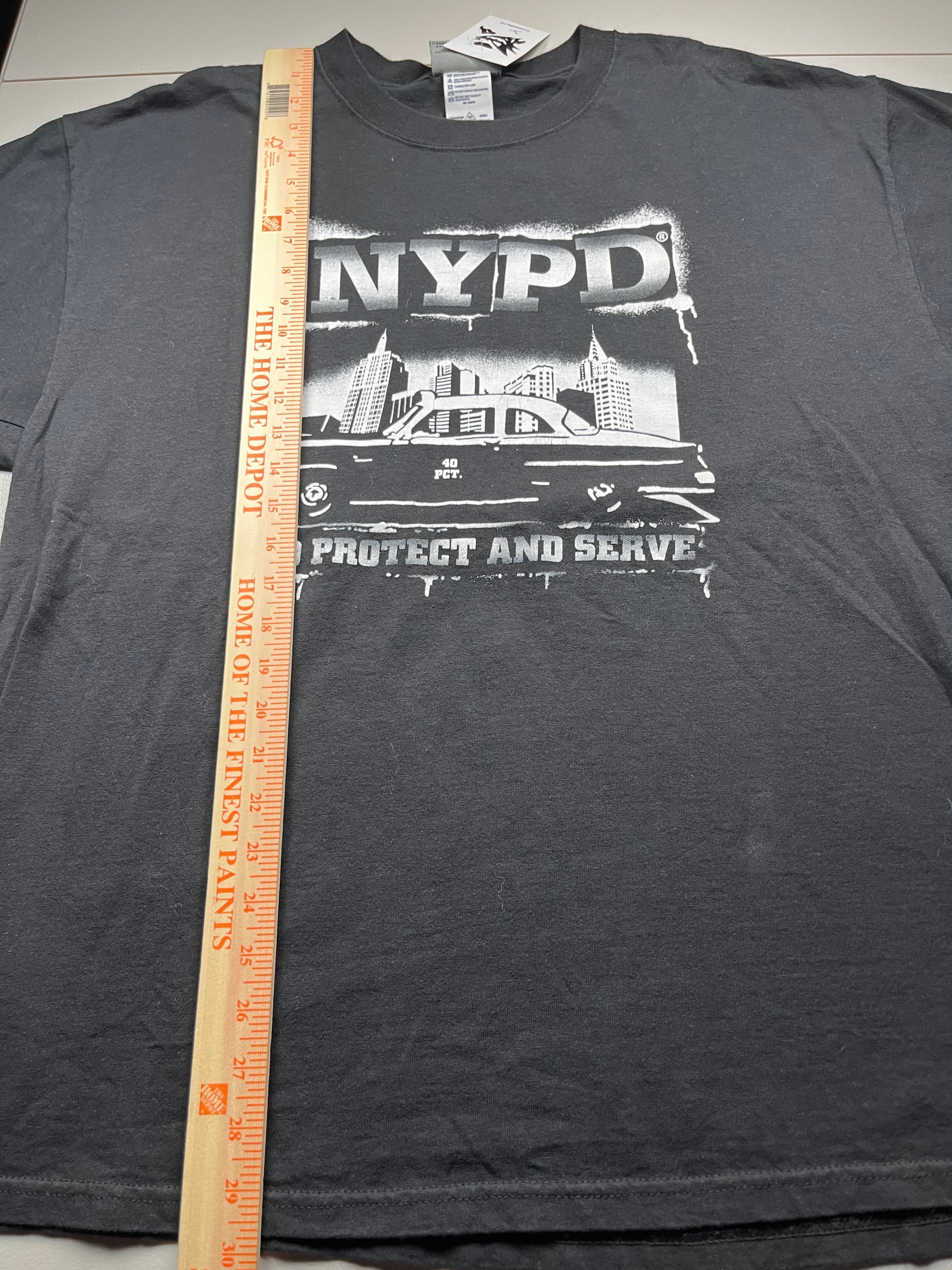 Vintage NYPD To Protect And Serve Graphic T-Shirt Black