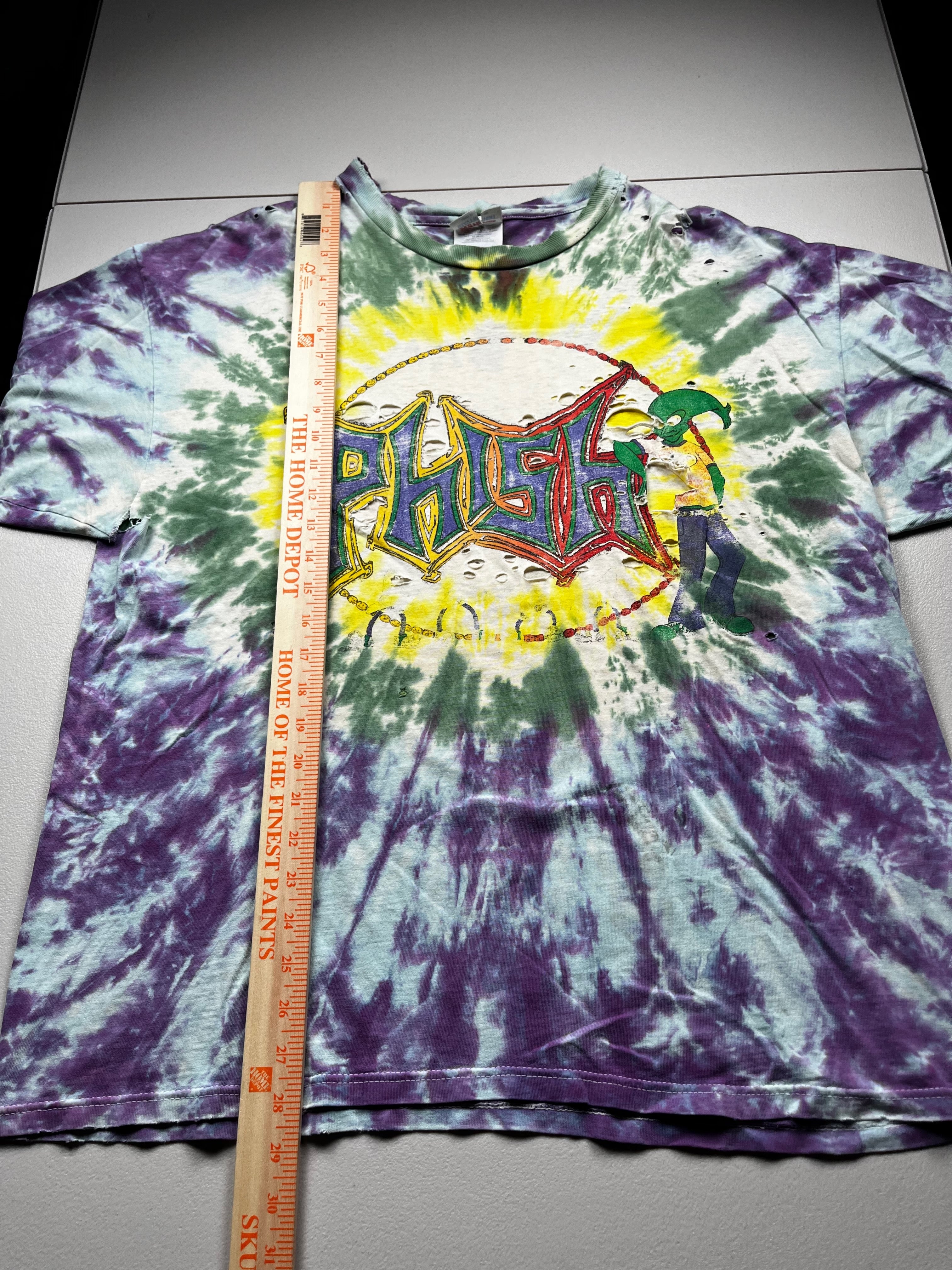Vintage Phish 1999 Fall Tour Pollock Alien Graphic T-Shirt Tie Dye