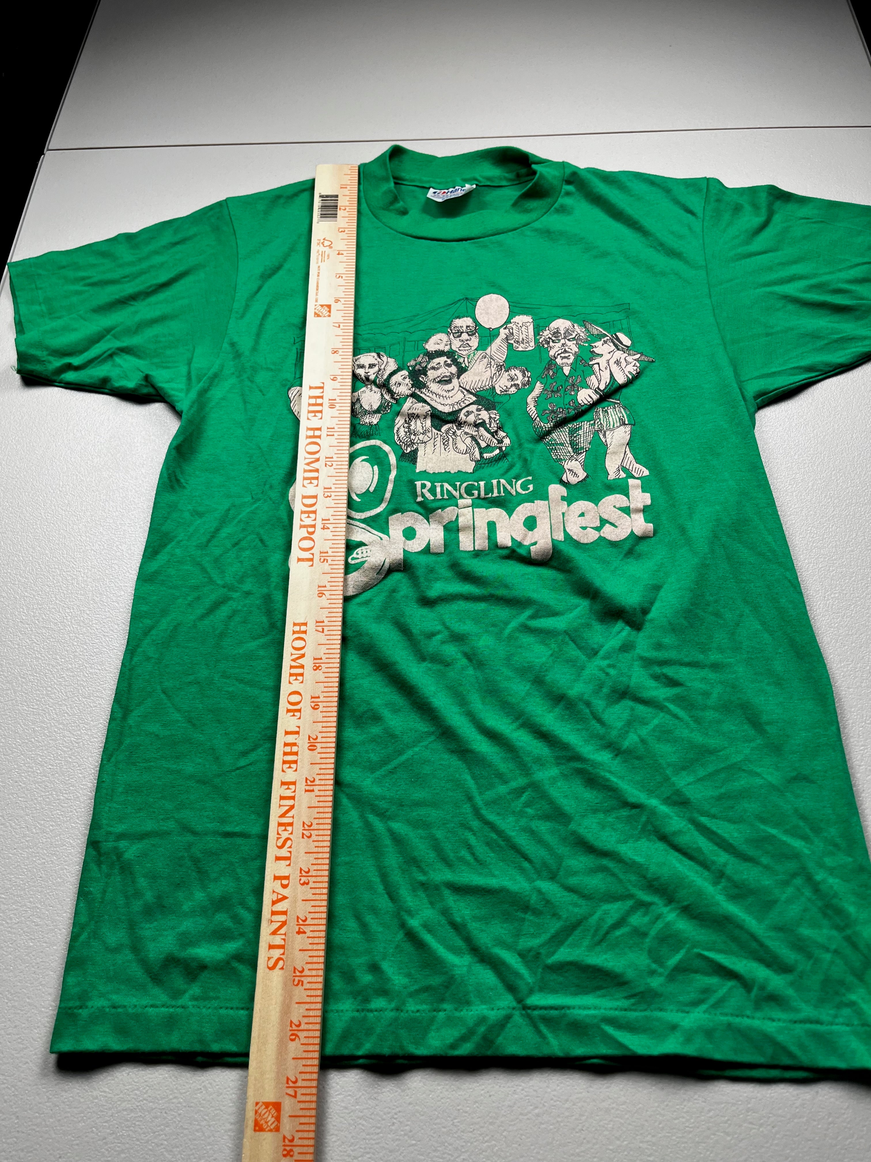 Vintage Ringling Springfest Graphic Festival T-Shirt Green