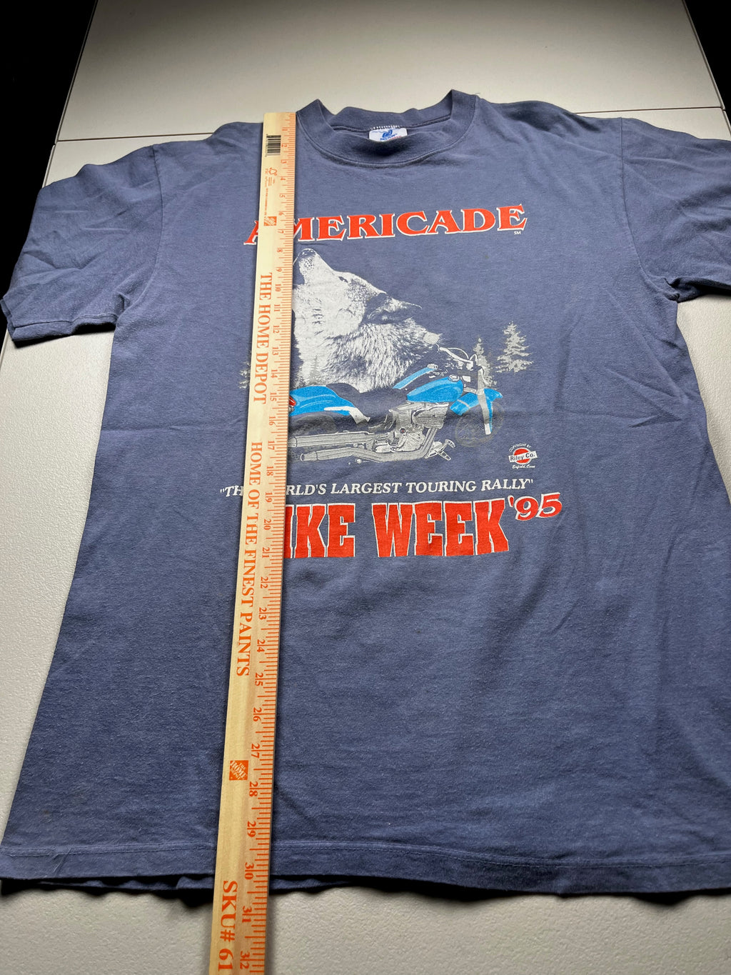 Vintage 1995 Americade Bike Week Motorcycle Graphic T-Shirt