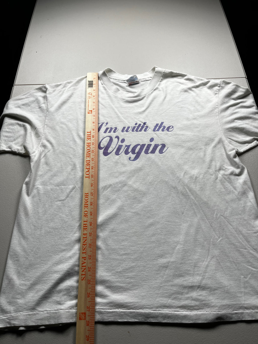 Vintage I'm With The Virgin Novelty T-Shirt White