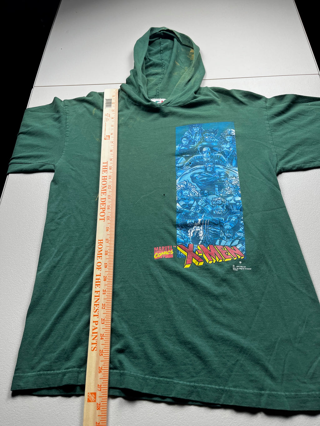 Vintage 1994 Marvel X-Men Graphic Lightweight Hoodie Green