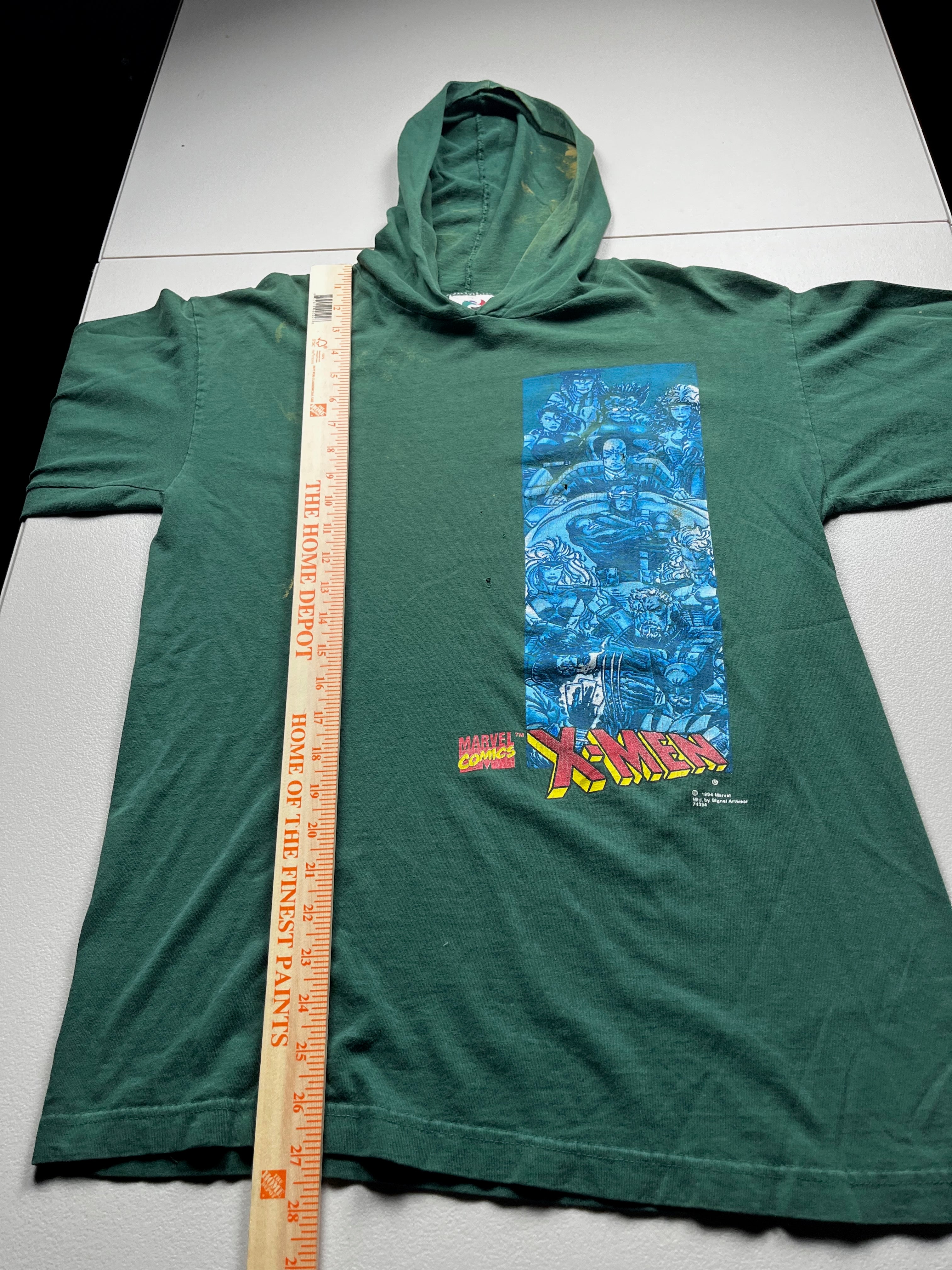 Vintage 1994 Marvel X-Men Graphic Lightweight Hoodie Green