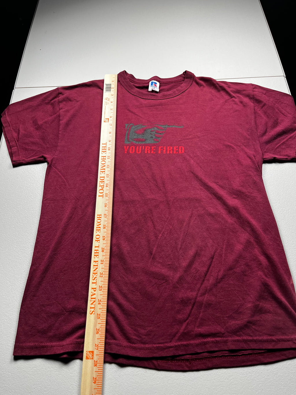 Vintage Russell Athletic You're Fired Graphic T-Shirt Maroon