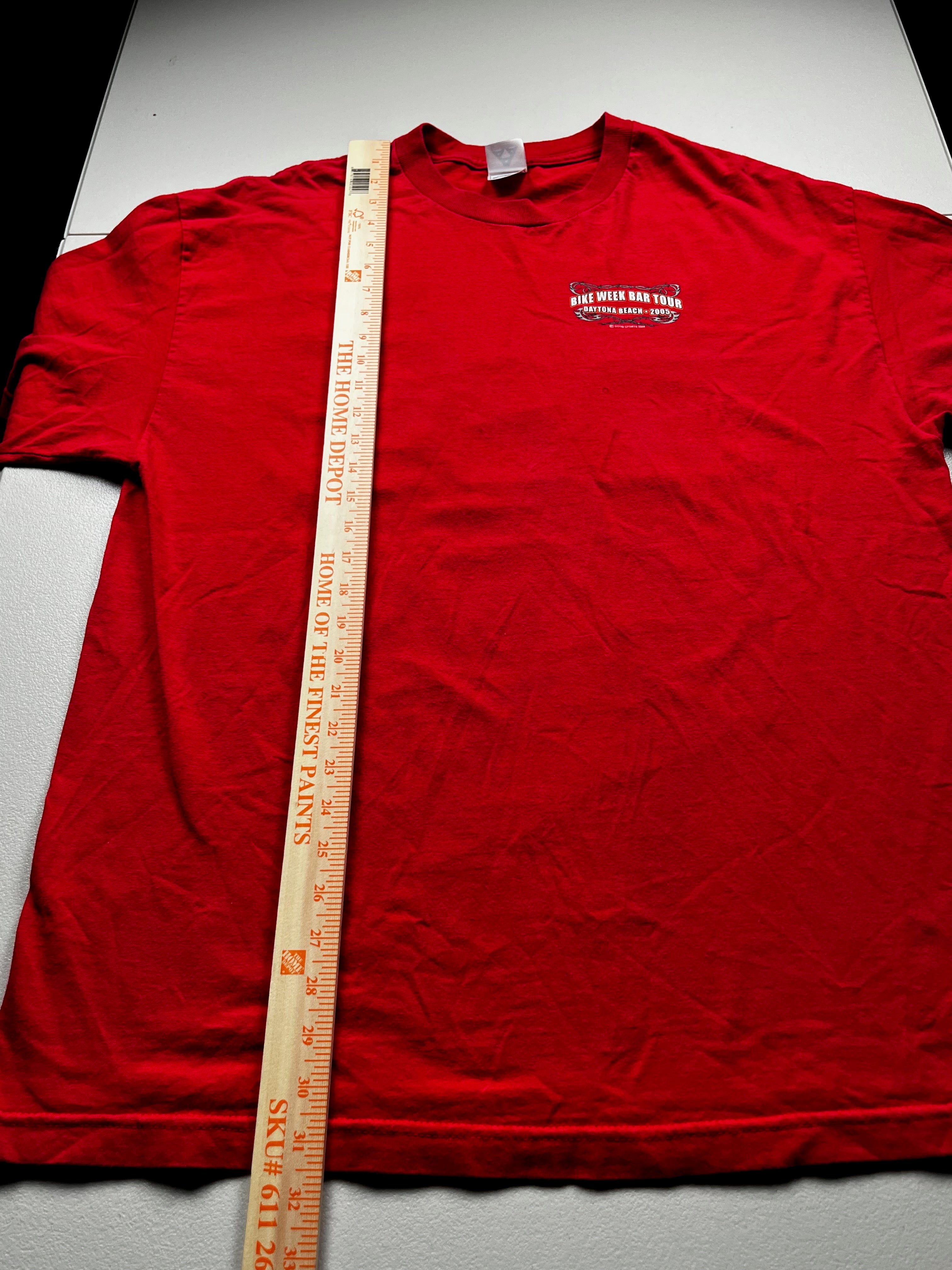 Vintage 2003 Daytona Beach Bike Week Bar Tour T-Shirt Red