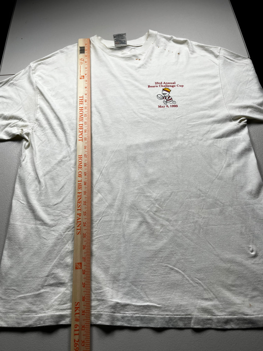 Vintage 1993 Bearn Challenge Cup Rugby Graphic T-Shirt White