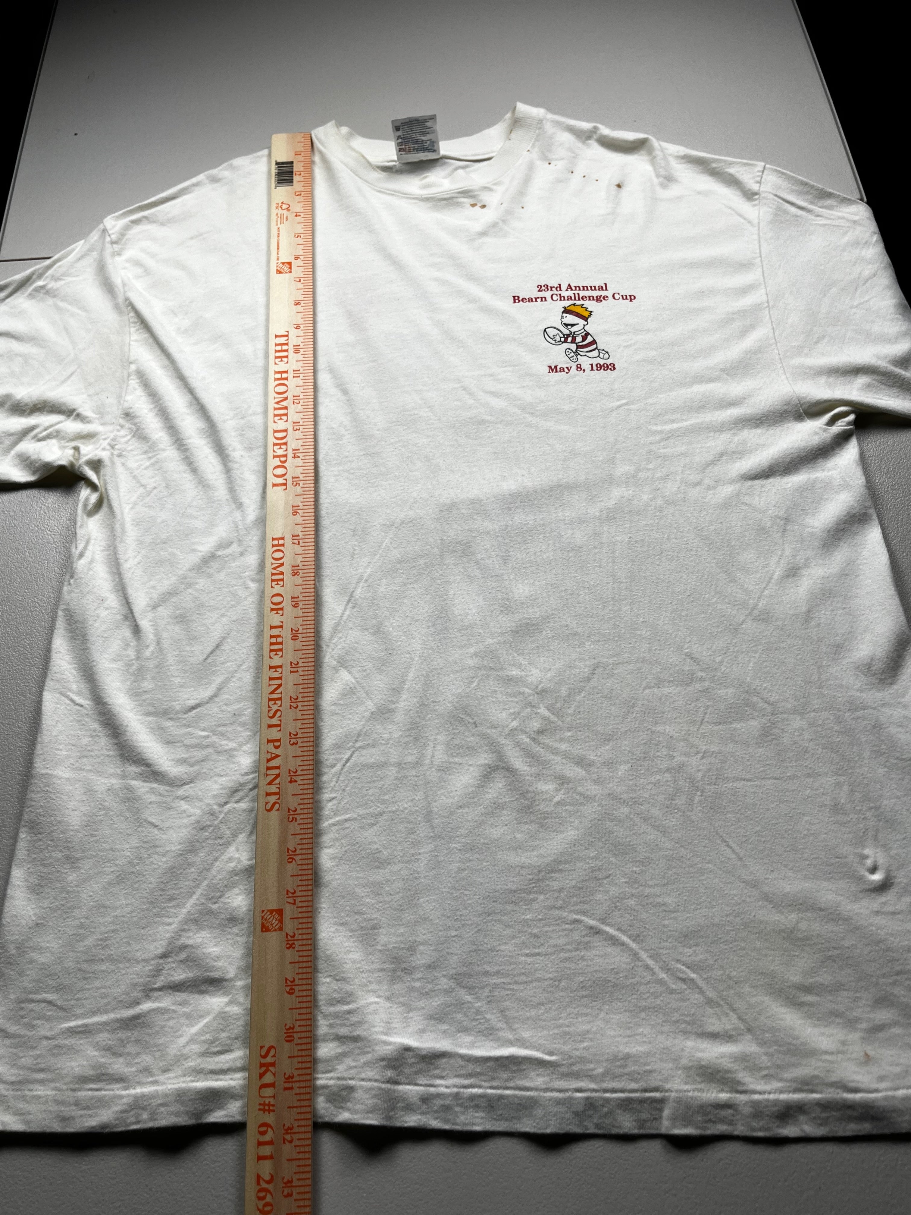 Vintage 1993 Bearn Challenge Cup Rugby Graphic T-Shirt White