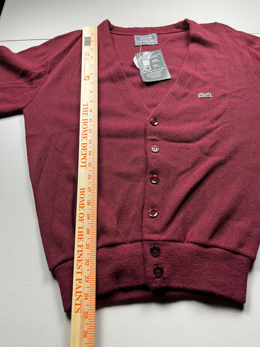 Vintage Le Tigre Knit Cardigan Sweater Burgundy
