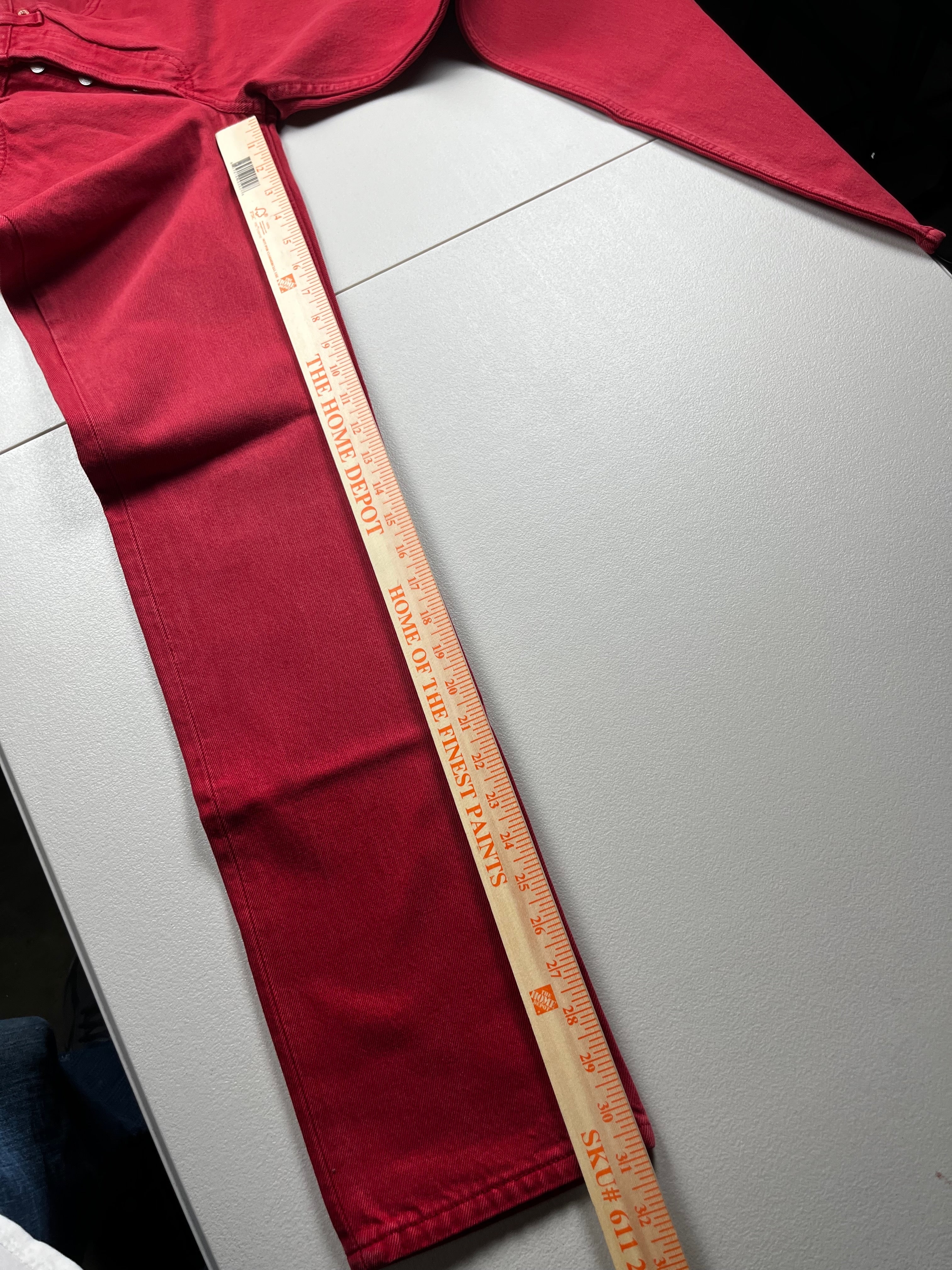 Deadstock Vintage Red Levi's 501 Jeans