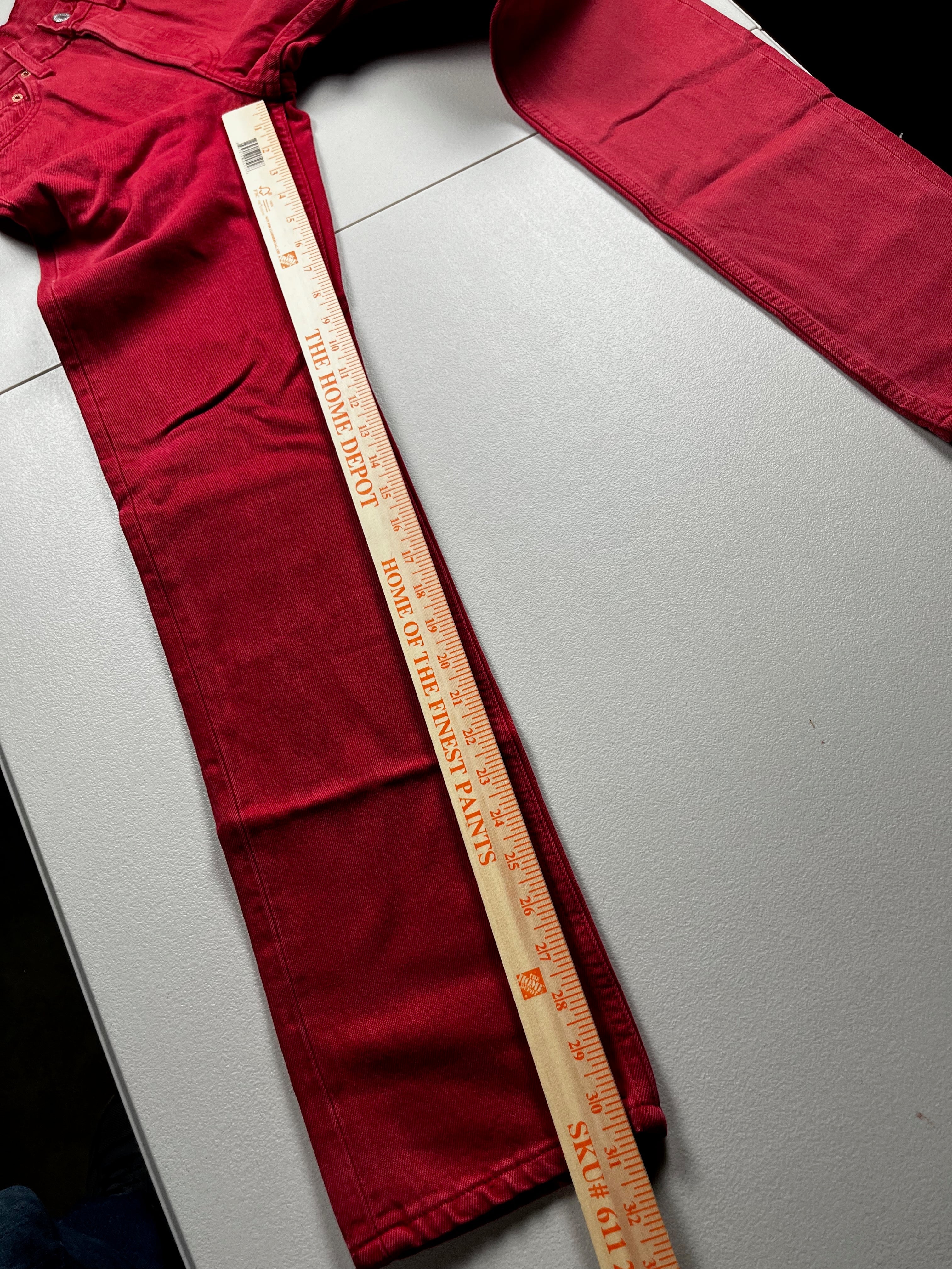 Deadstock Vintage Red Levi's 501 Jeans