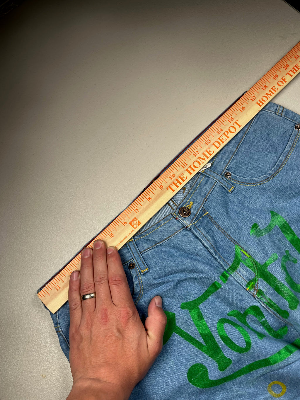 Von Dutch Light Wash Denim All Over Print Jeans