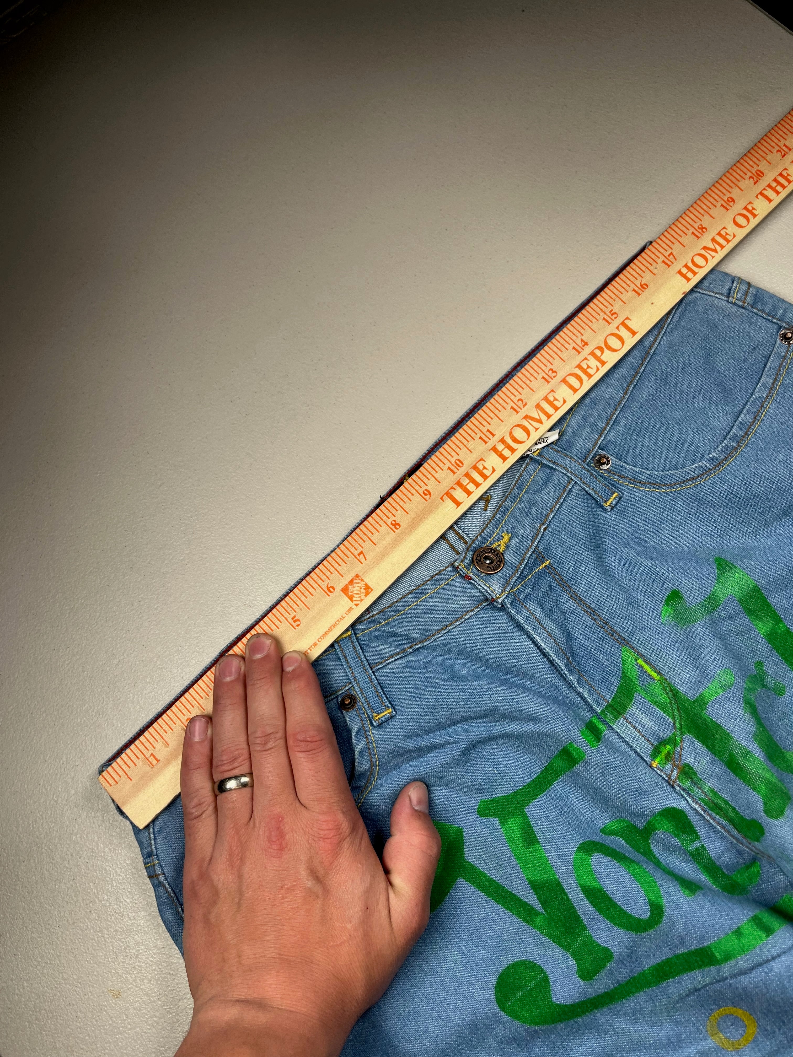 Von Dutch Light Wash Denim All Over Print Jeans