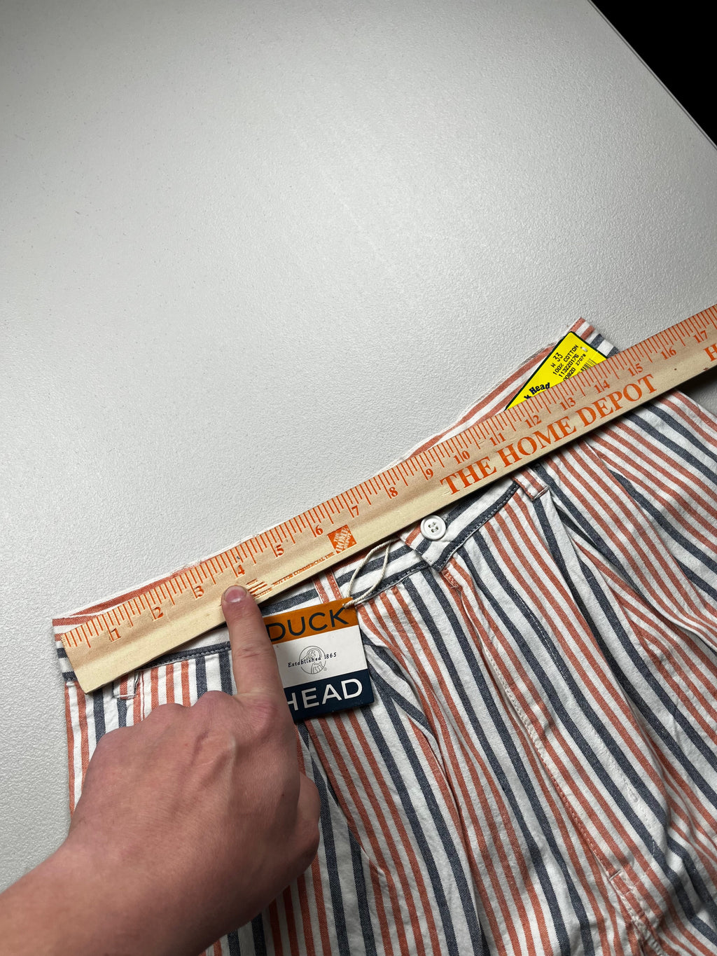 Vintage 90s Duck Head Deadstock Striped Twill Shorts