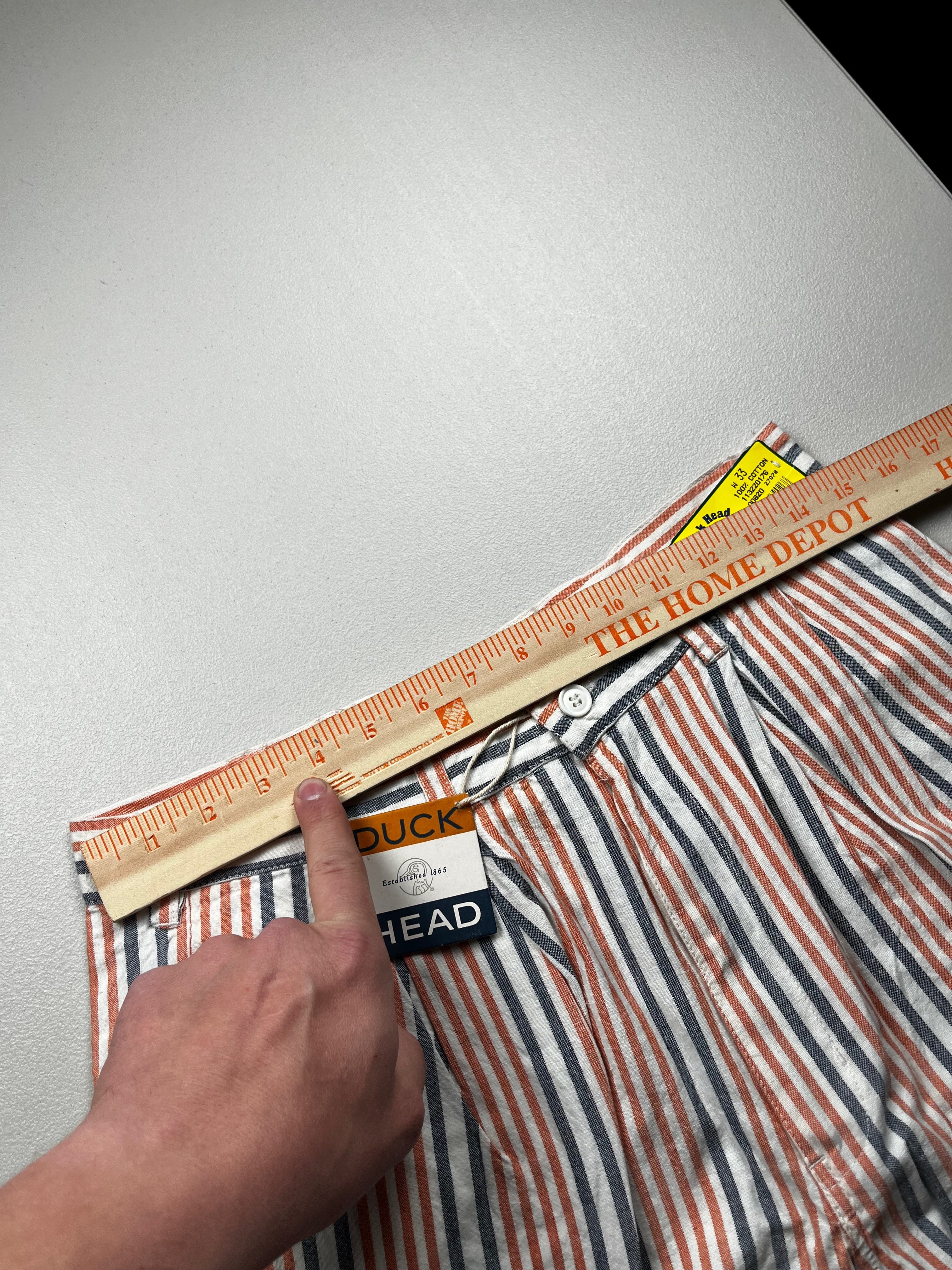 Vintage 90s Duck Head Deadstock Striped Twill Shorts