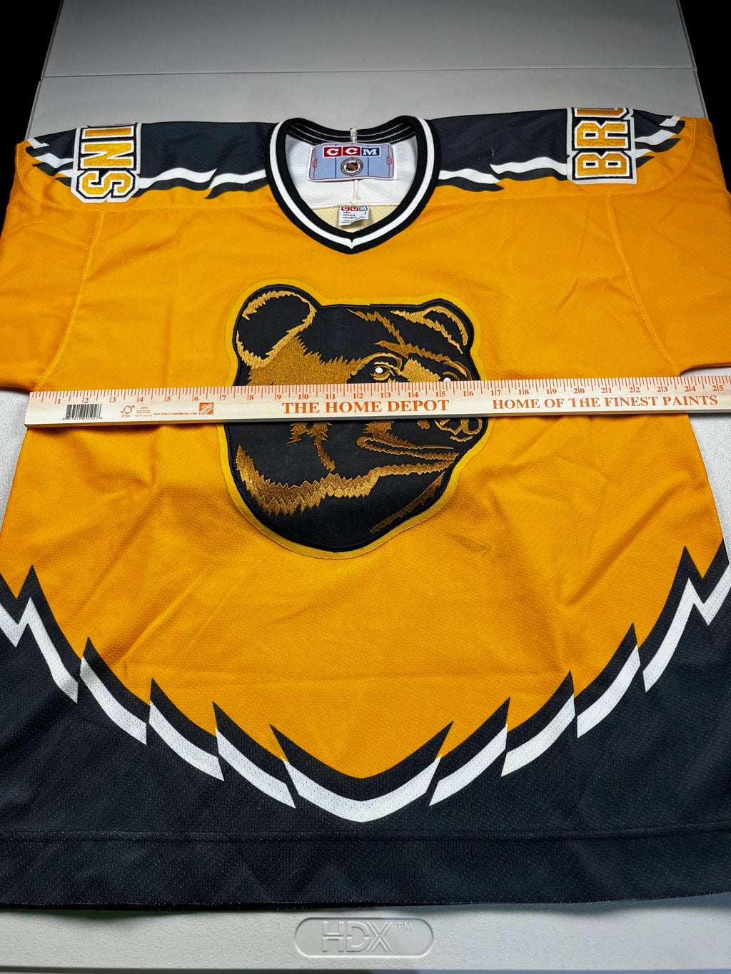 Vintage Yellow CCM Boston Bruins Jersey