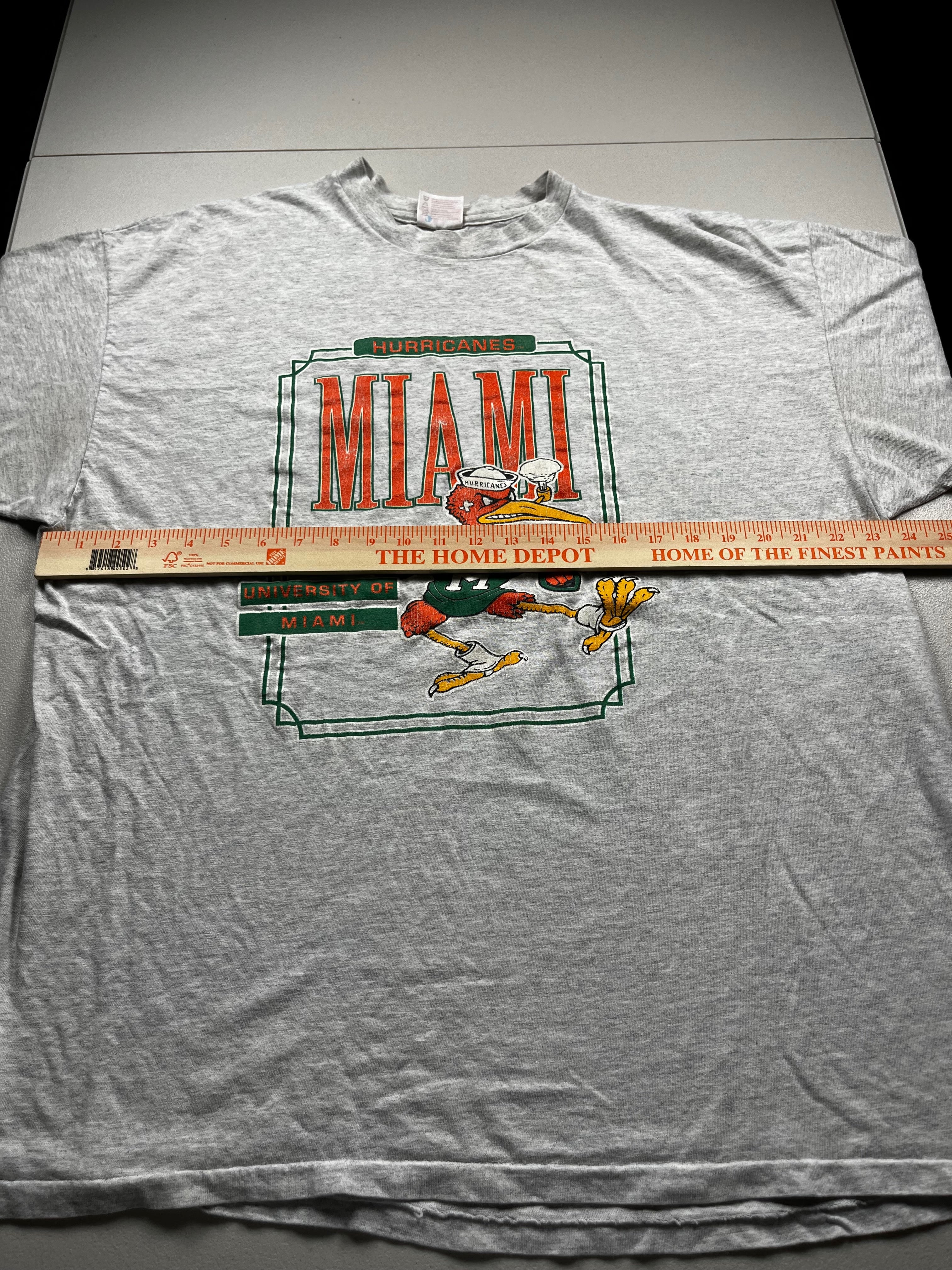 Vintage Miami Hurricanes Gray Graphic T-Shirt