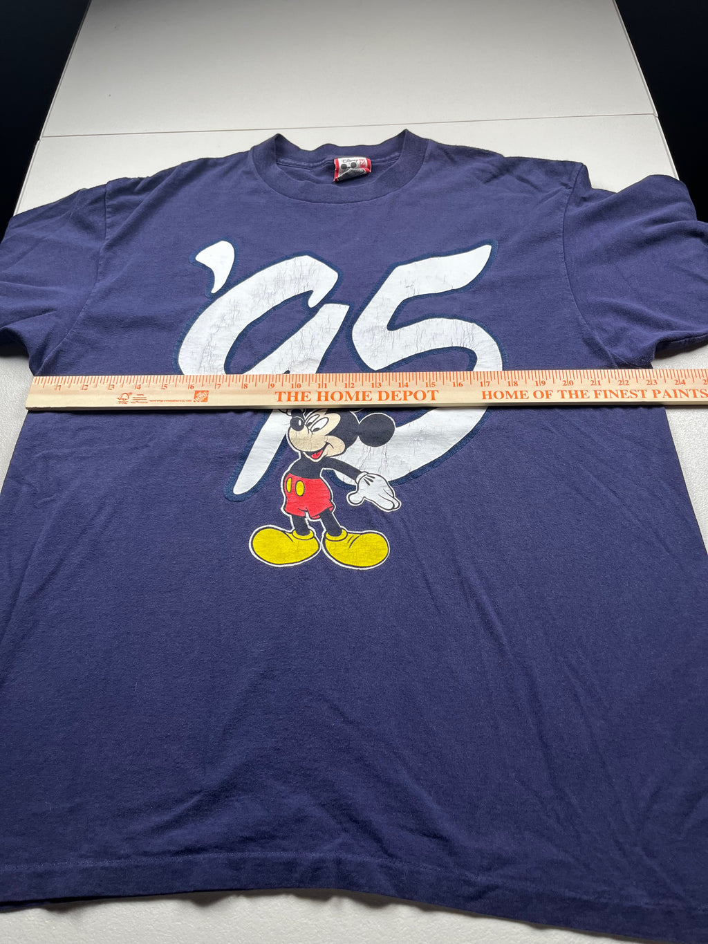 Vintage Disney Mickey Mouse 95 Graphic T-Shirt Navy Blue Tee