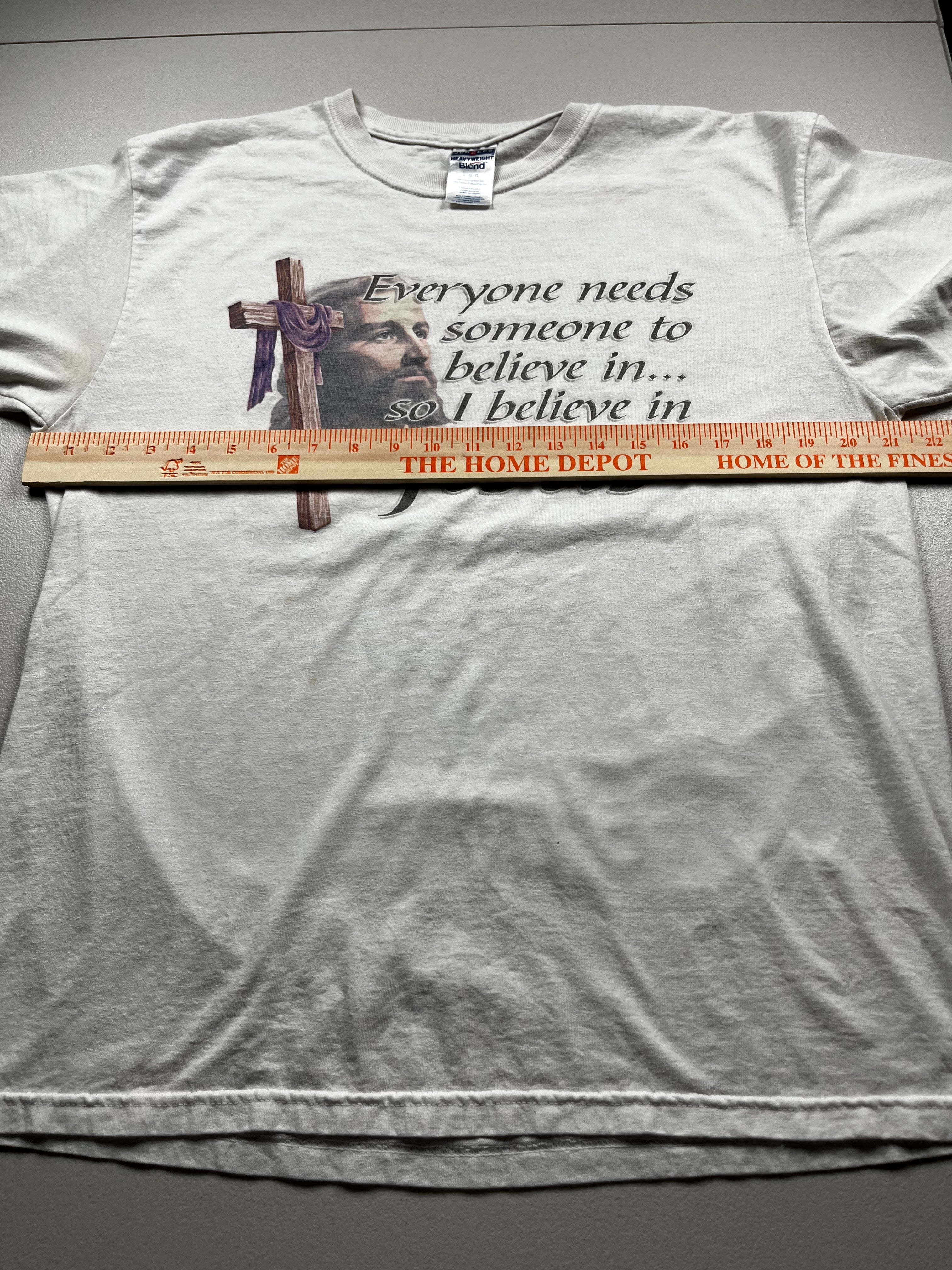 Vintage Jesus Graphic T-Shirt White Religious Faith Quote Tee