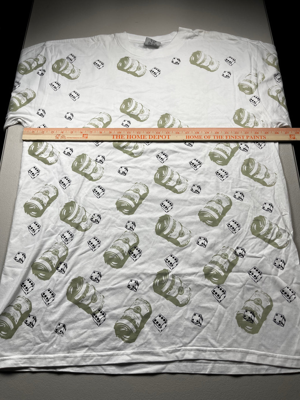 Vintage 90s Money Roll Dice All Over Print Shirt