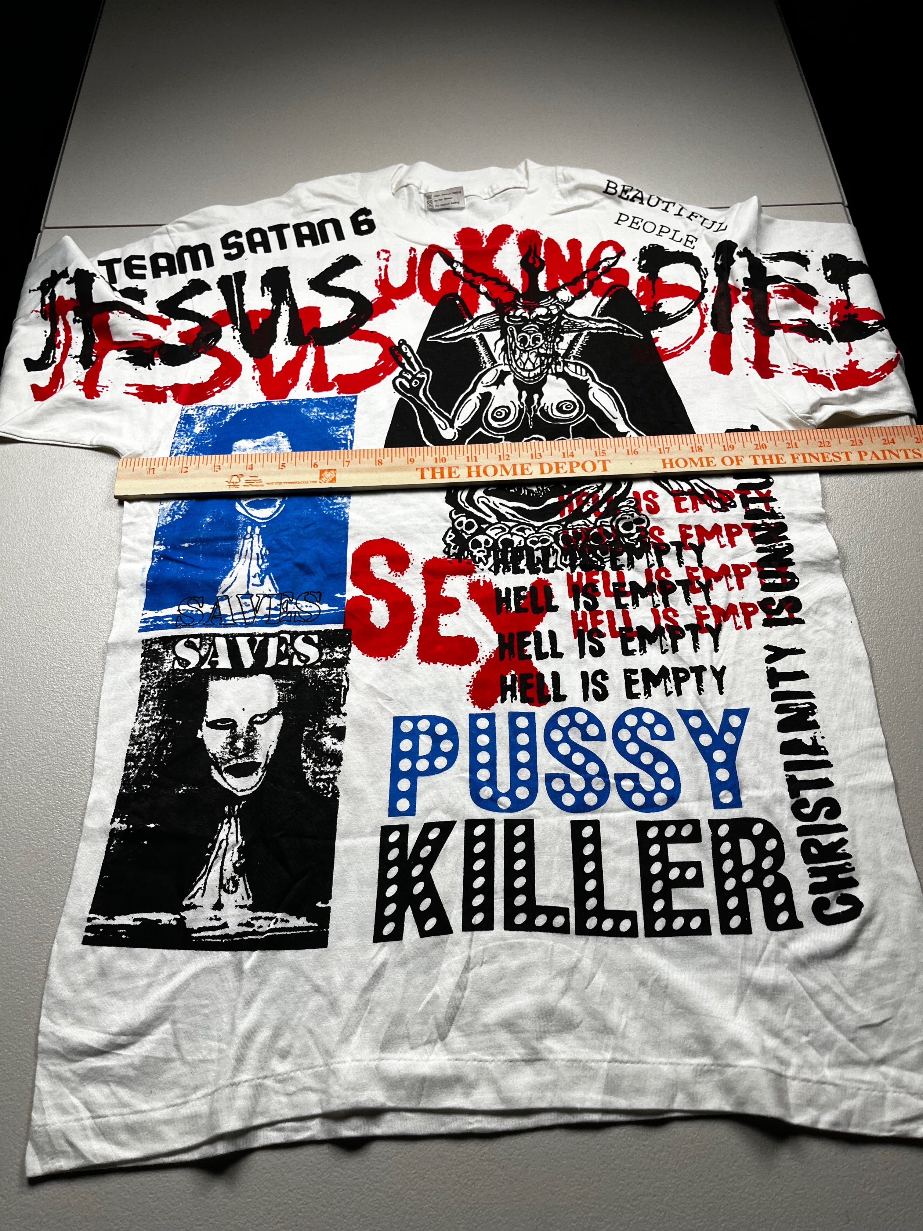 Vintage 1990s Marilyn Manson All Over Print Mosquitohead Style Band T-Shirt