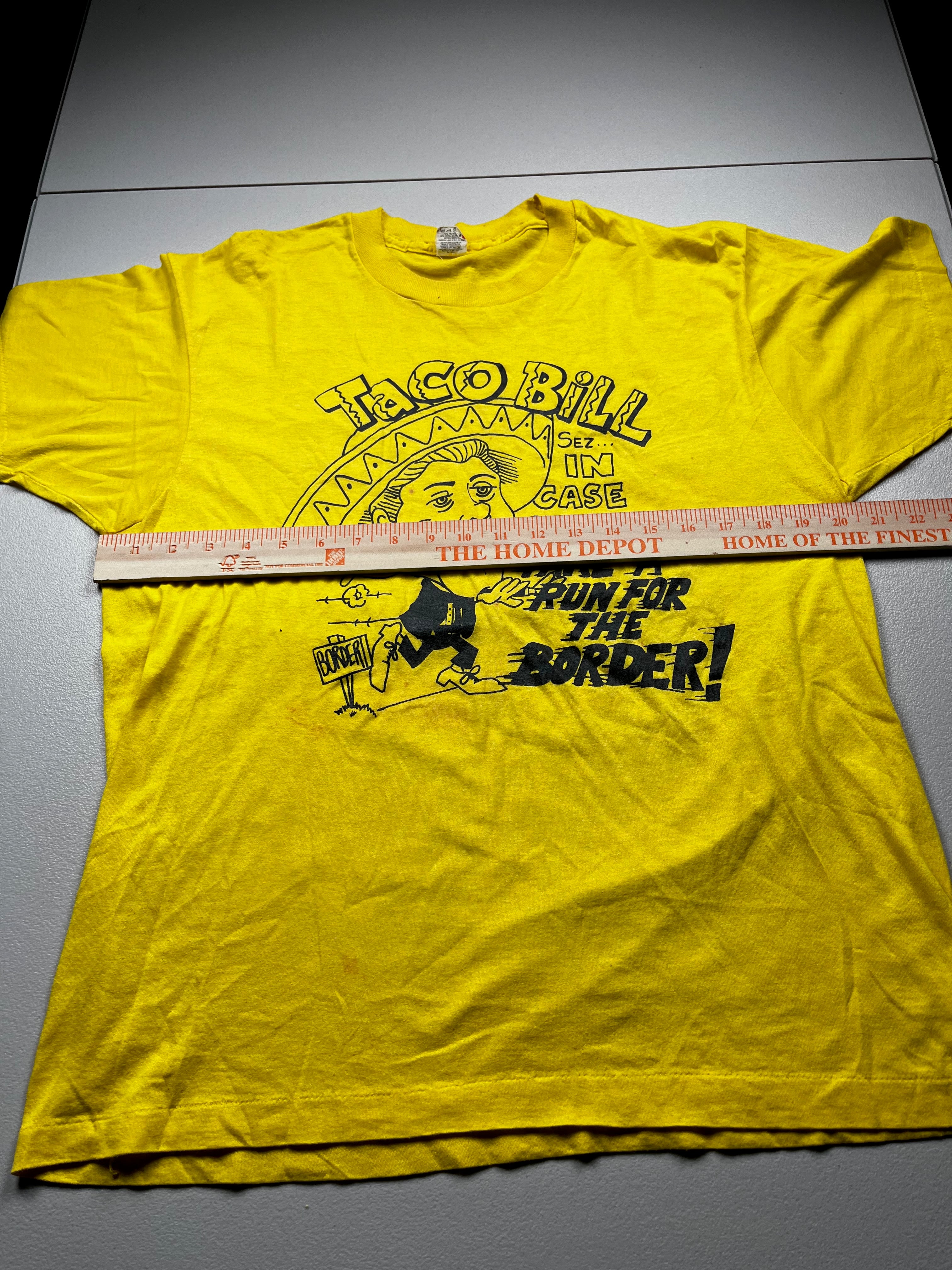 Vintage 1990s Taco Bill Clinton Sez Run For The Border Parody T-Shirt