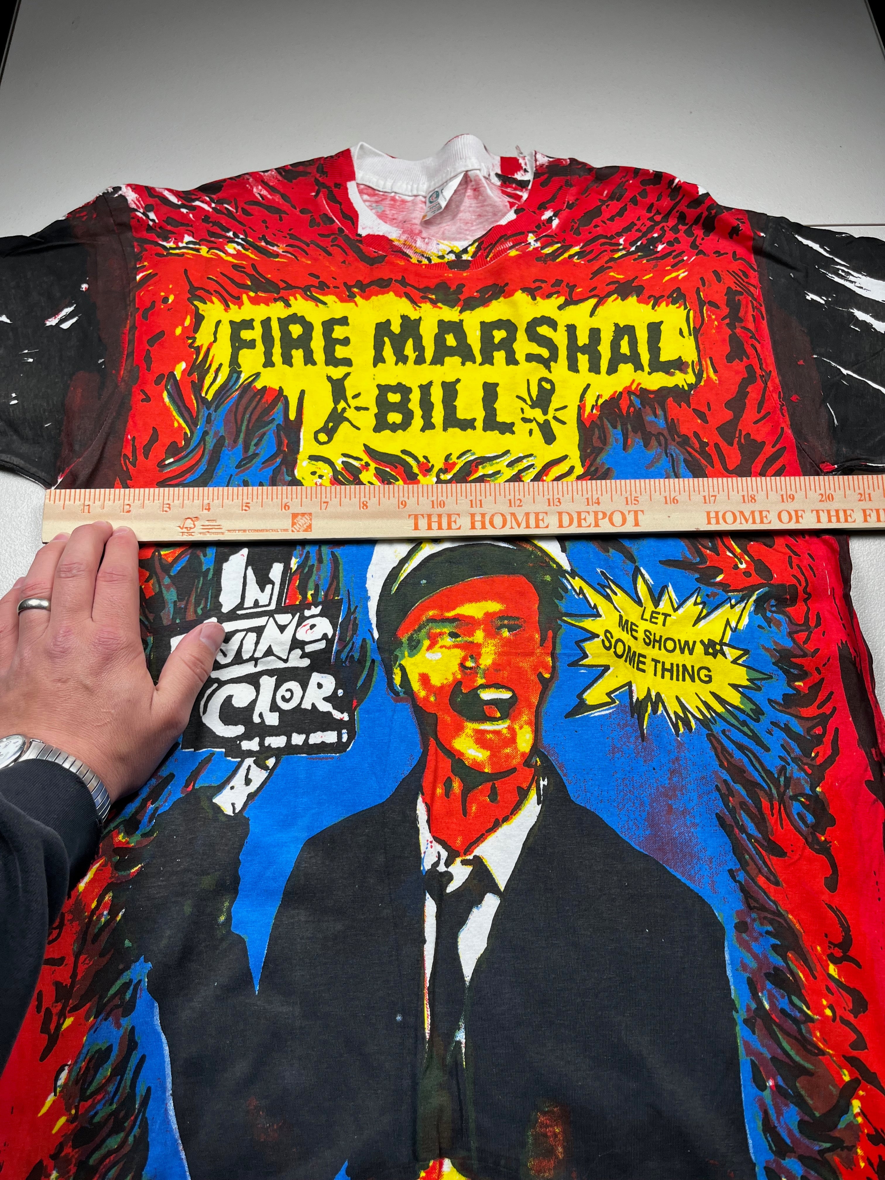 Vintage 1990s In Living Color Jim Carrey Fire Marshal Bill Promo T-Shirt