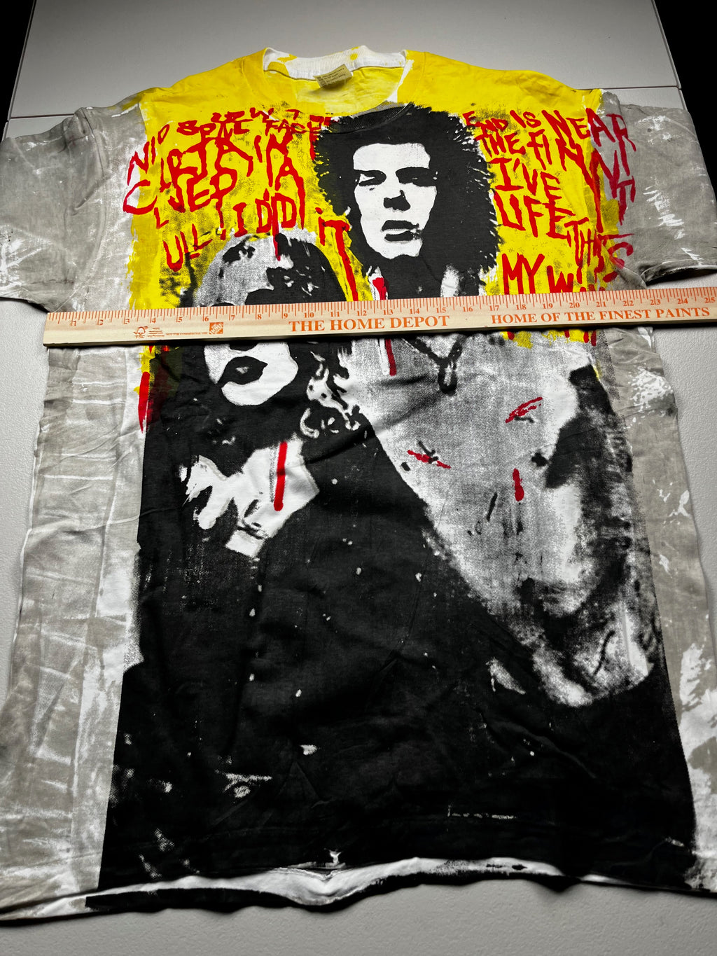 Vintage 1990s Sid Vicious Nancy Spungen All Over Print Promo T-Shirt