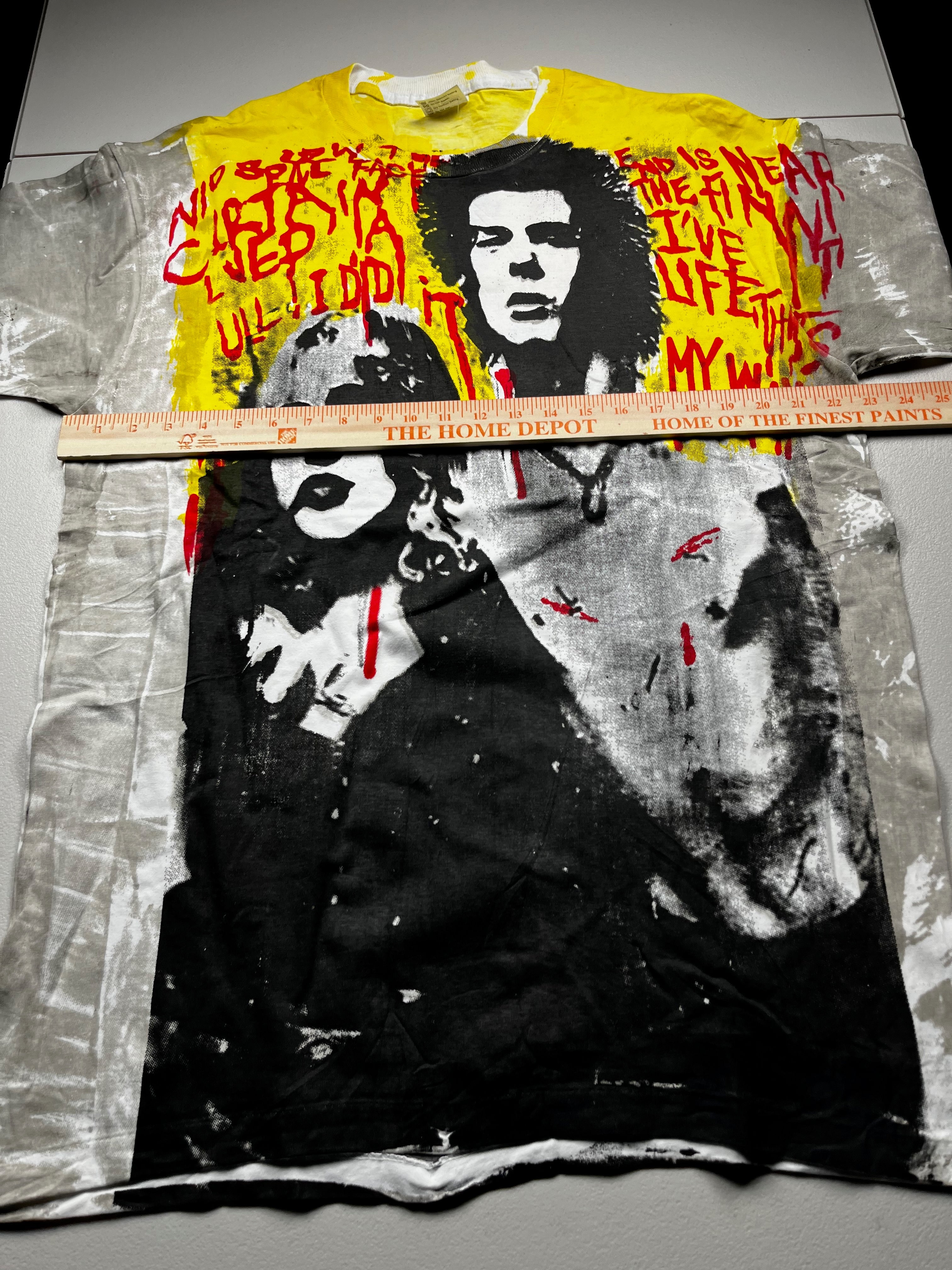 Vintage 1990s Sid Vicious Nancy Spungen All Over Print Promo T-Shirt
