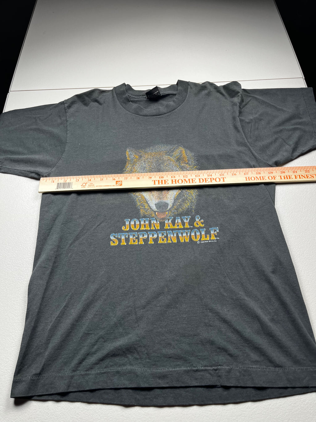 Vintage John Kay and Steppenwolf Wolf Graphic T-Shirt Black