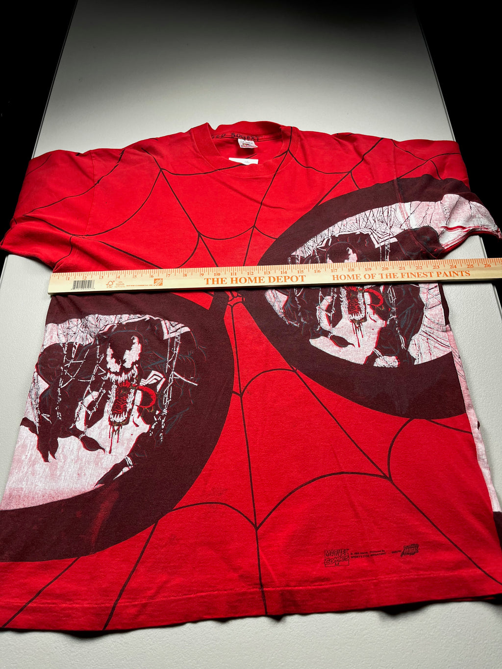 Vintage 1993 Marvel Spider-Man Venom All Over Print T-Shirt