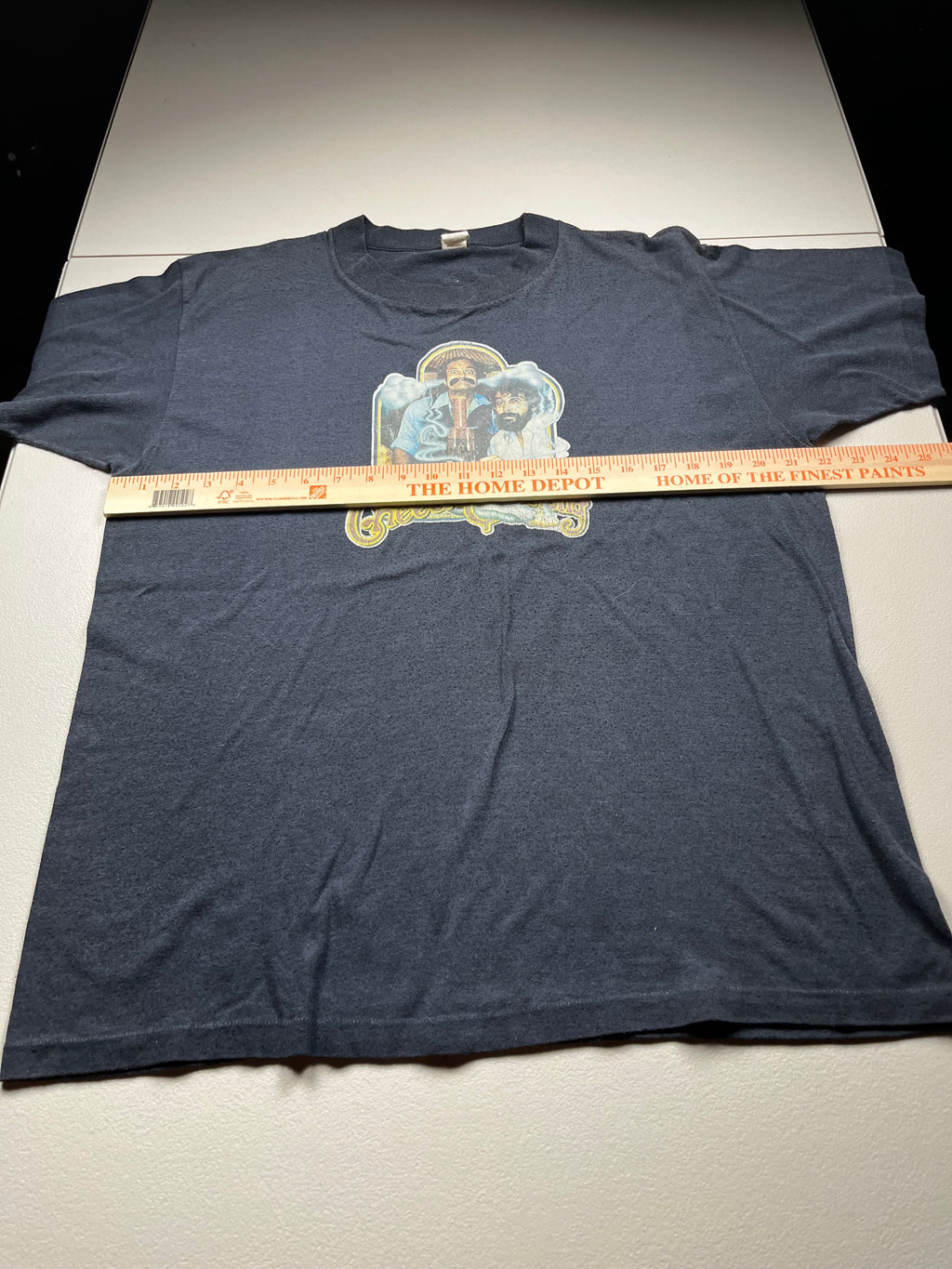 Vintage 70s Cheech and Chong Comedy Graphic T-Shirt Black