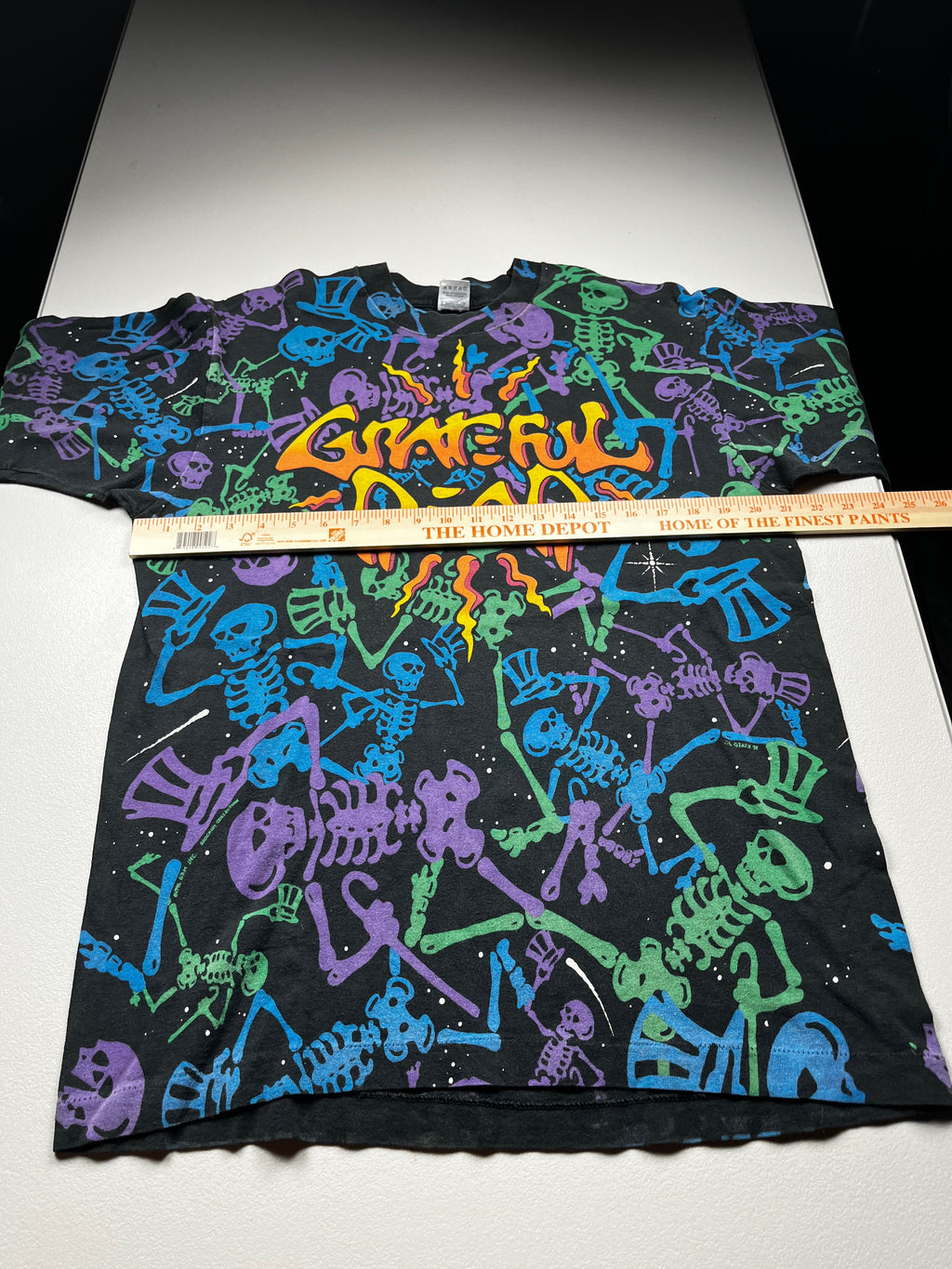 Vintage 1993 Grateful Dead Dancing Skeletons All Over Print T-Shirt