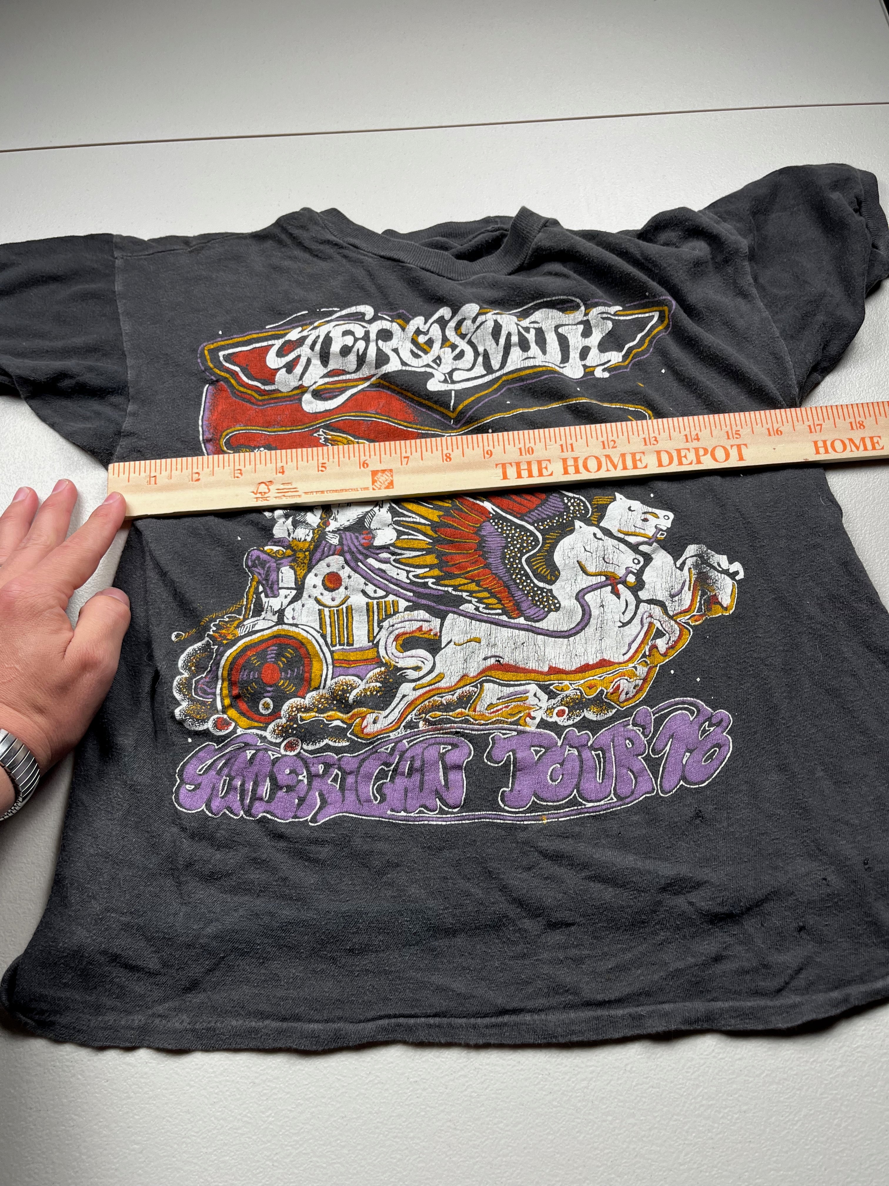 Vintage 1976 Aerosmith American Tour Rock Graphic T-Shirt