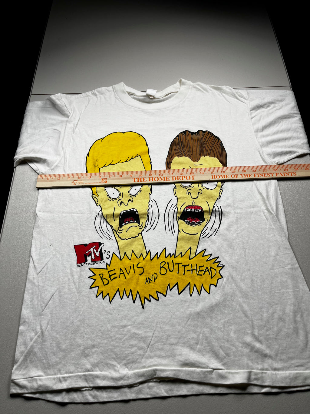 Vintage MTV Beavis and Butt-Head Character Graphic T-Shirt White