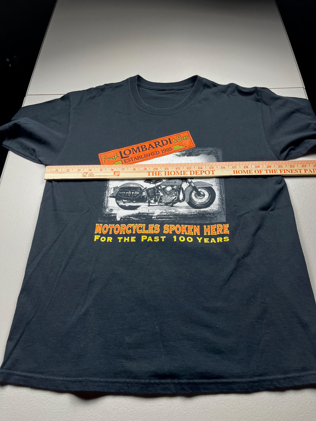 Vintage Frank Lombardi & Sons Motorcycle T-Shirt Black
