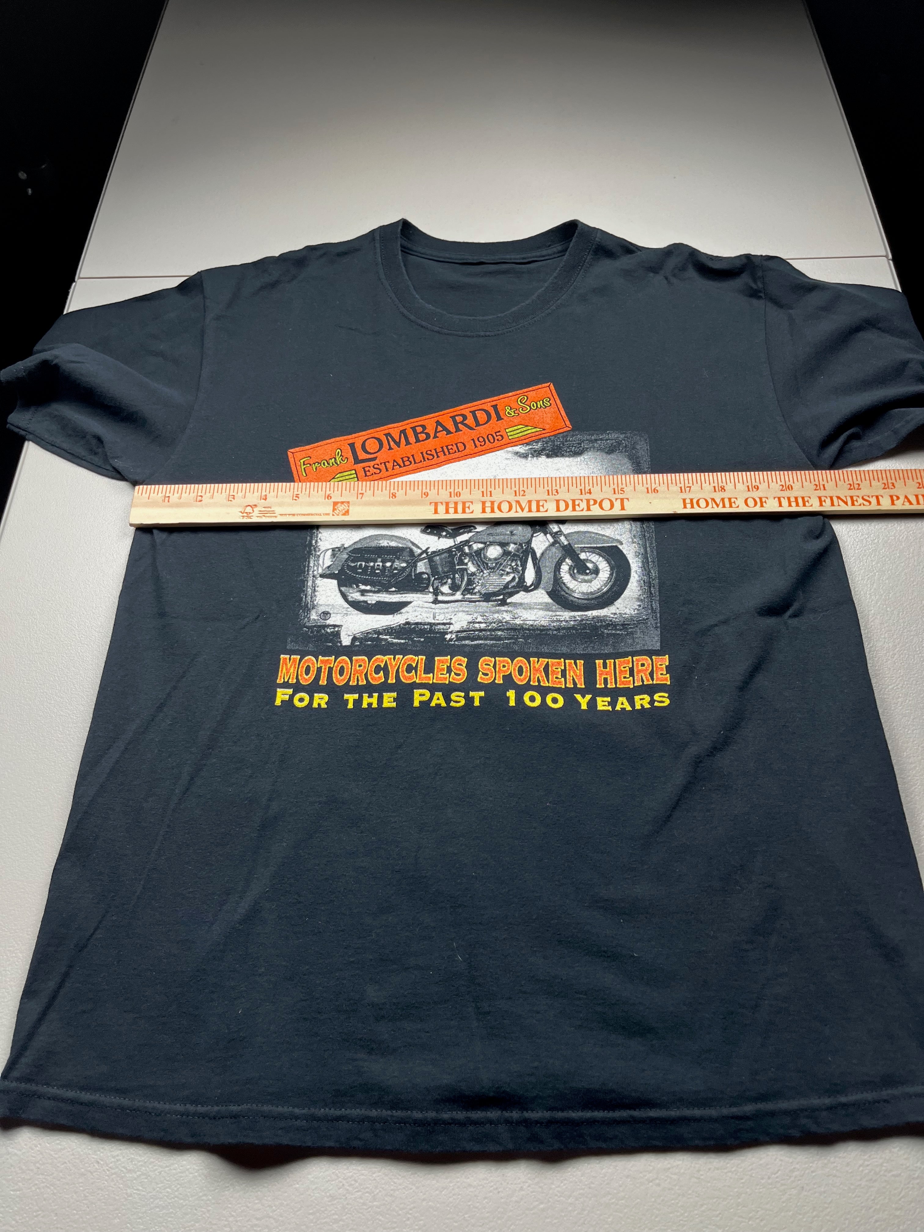 Vintage Frank Lombardi & Sons Motorcycle T-Shirt Black