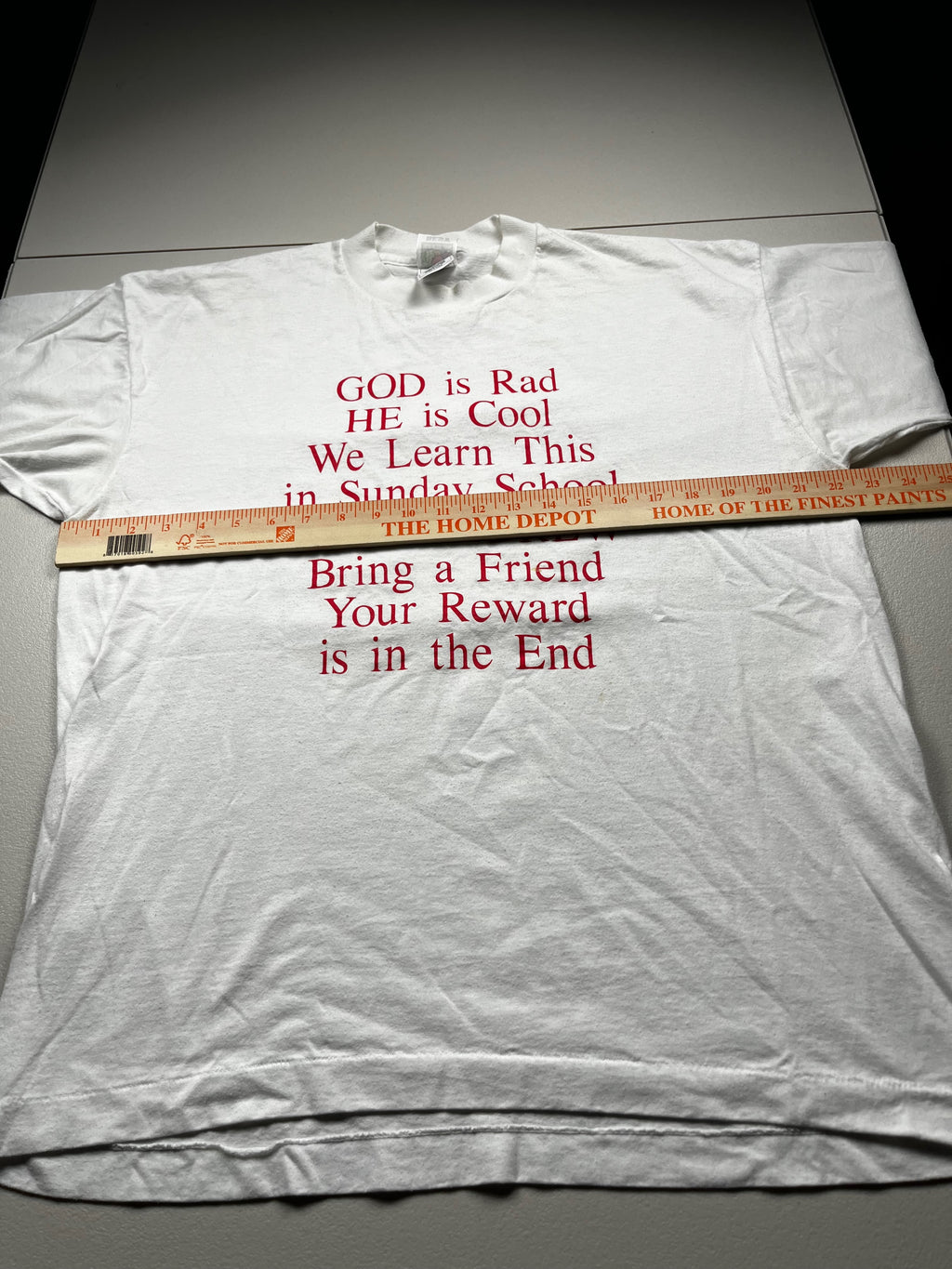 Vintage God is Rad Sunday School Graphic T-Shirt White