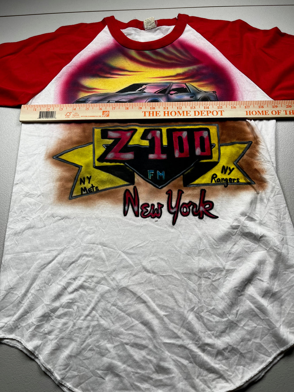 Vintage Z100 New York Airbrush Raglan Baseball Tee