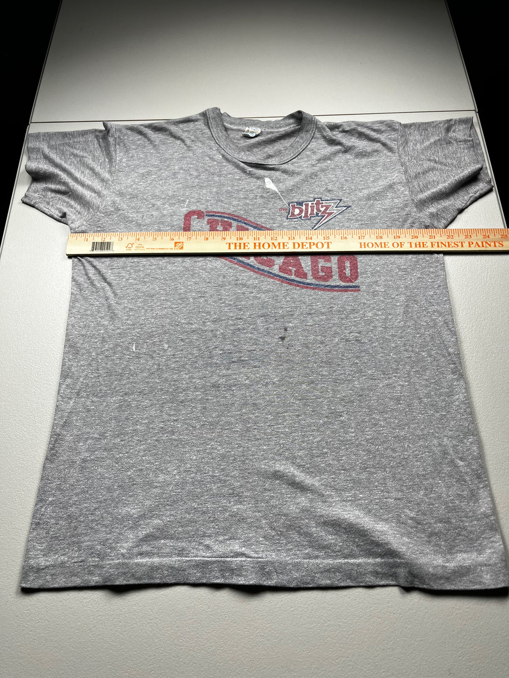 Vintage Chicago Blitz USFL Football Team Graphic T-Shirt Grey