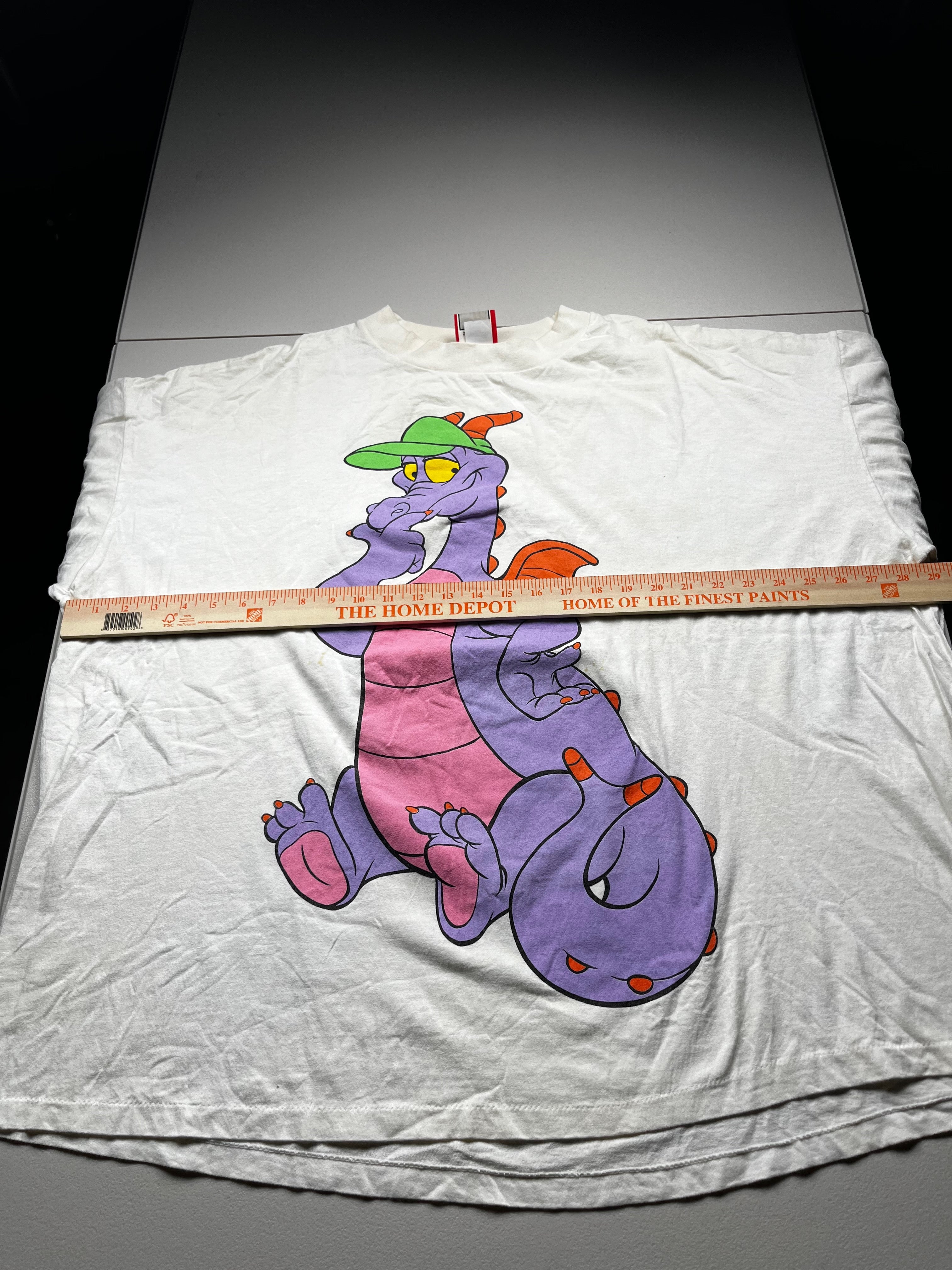 Vintage Disney Epcot Figment Dragon Character Graphic T-Shirt White