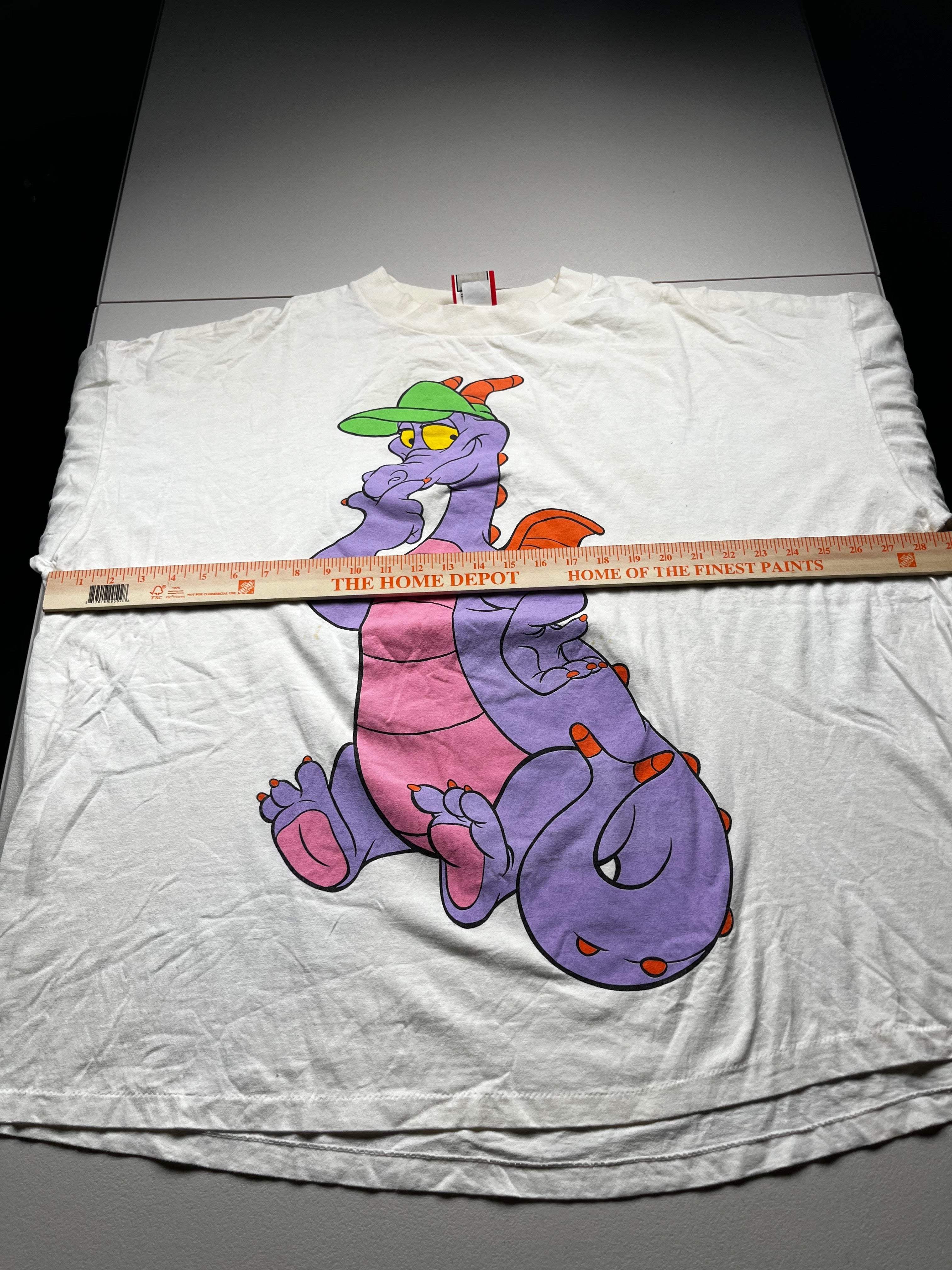 Vintage Disney Epcot Figment Dragon Character Graphic T-Shirt White