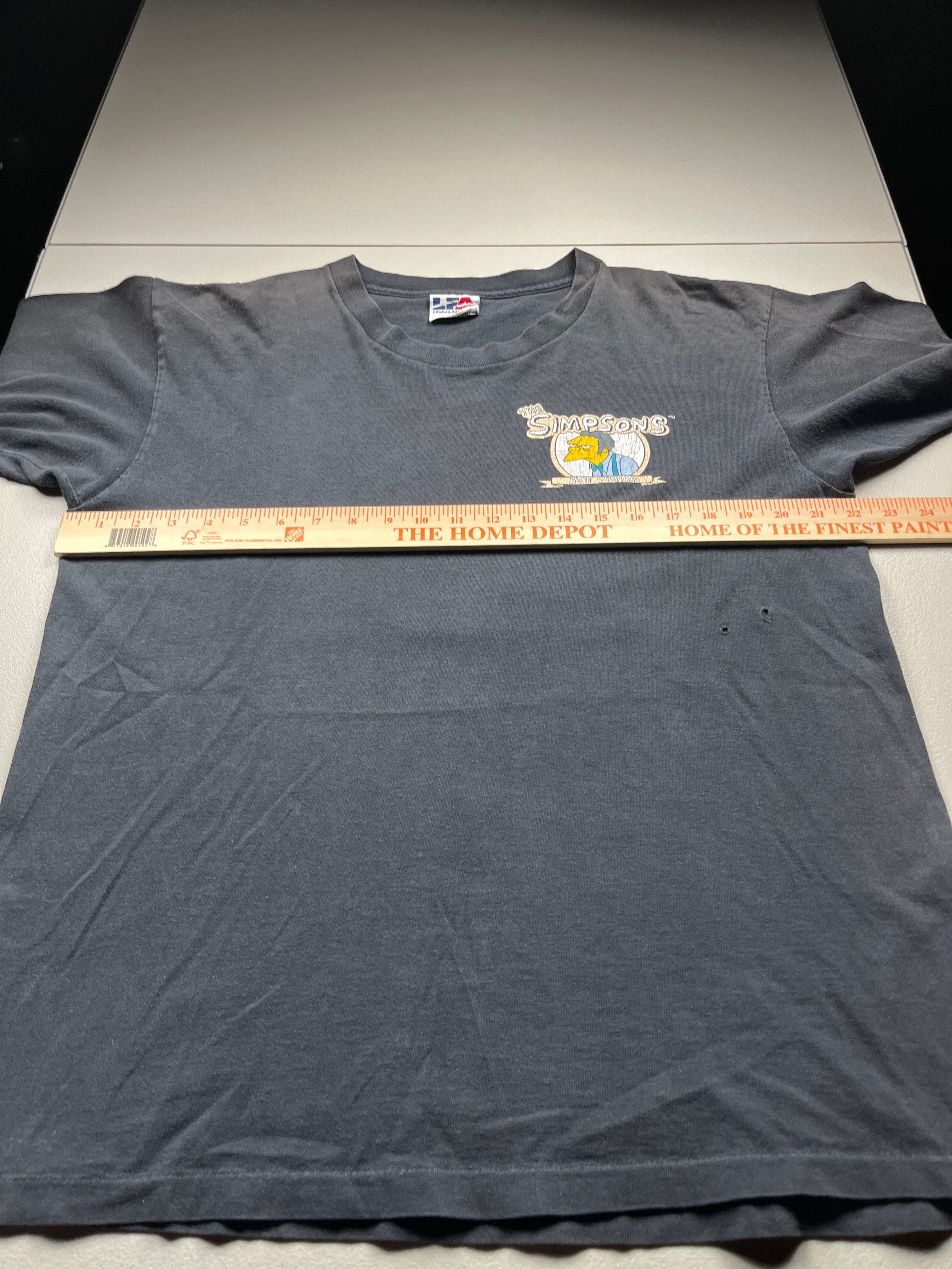 Vintage The Simpsons Principal Skinner Graphic T-Shirt Black