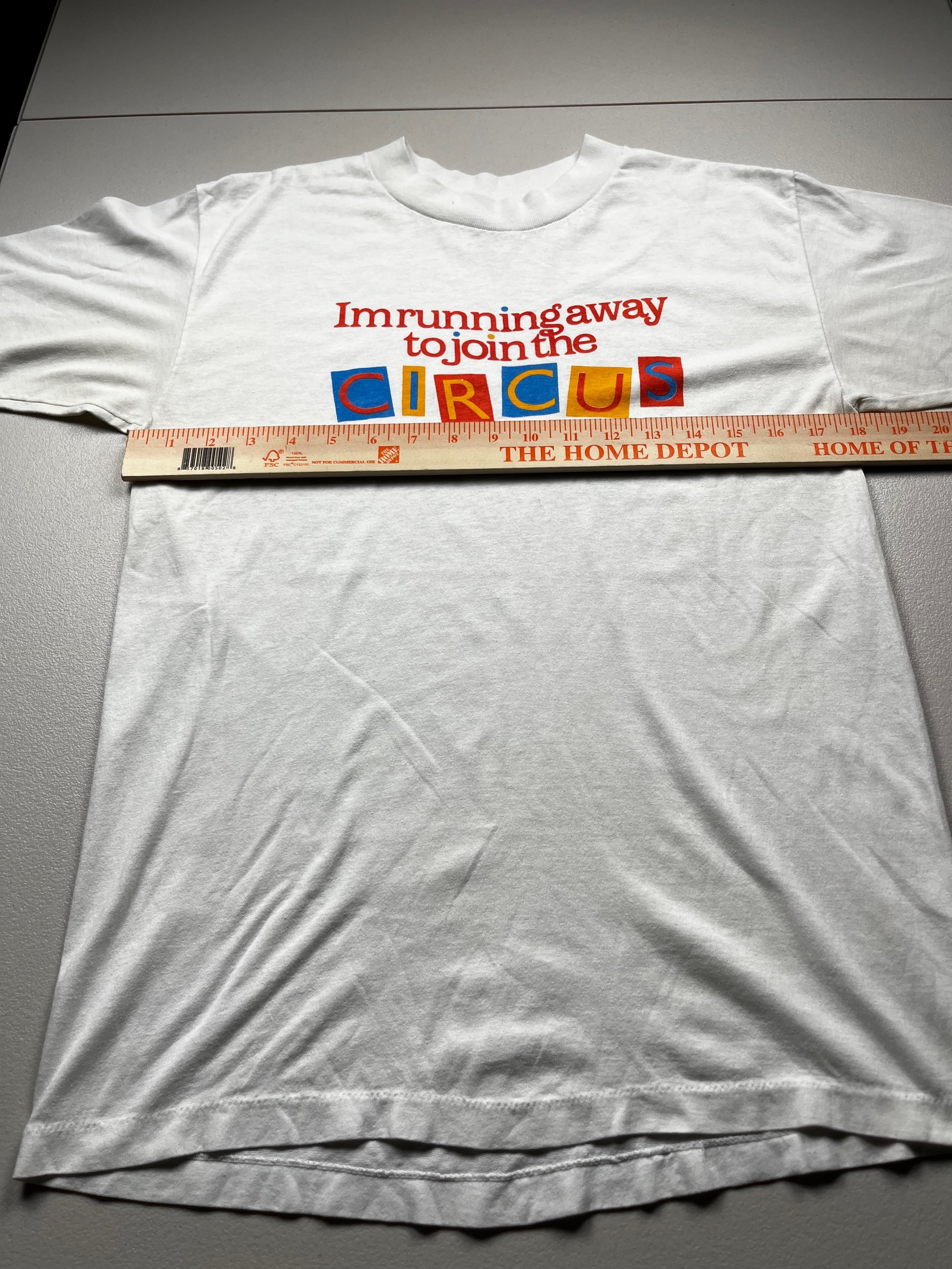 Vintage Running Away to Join the Circus T-Shirt White